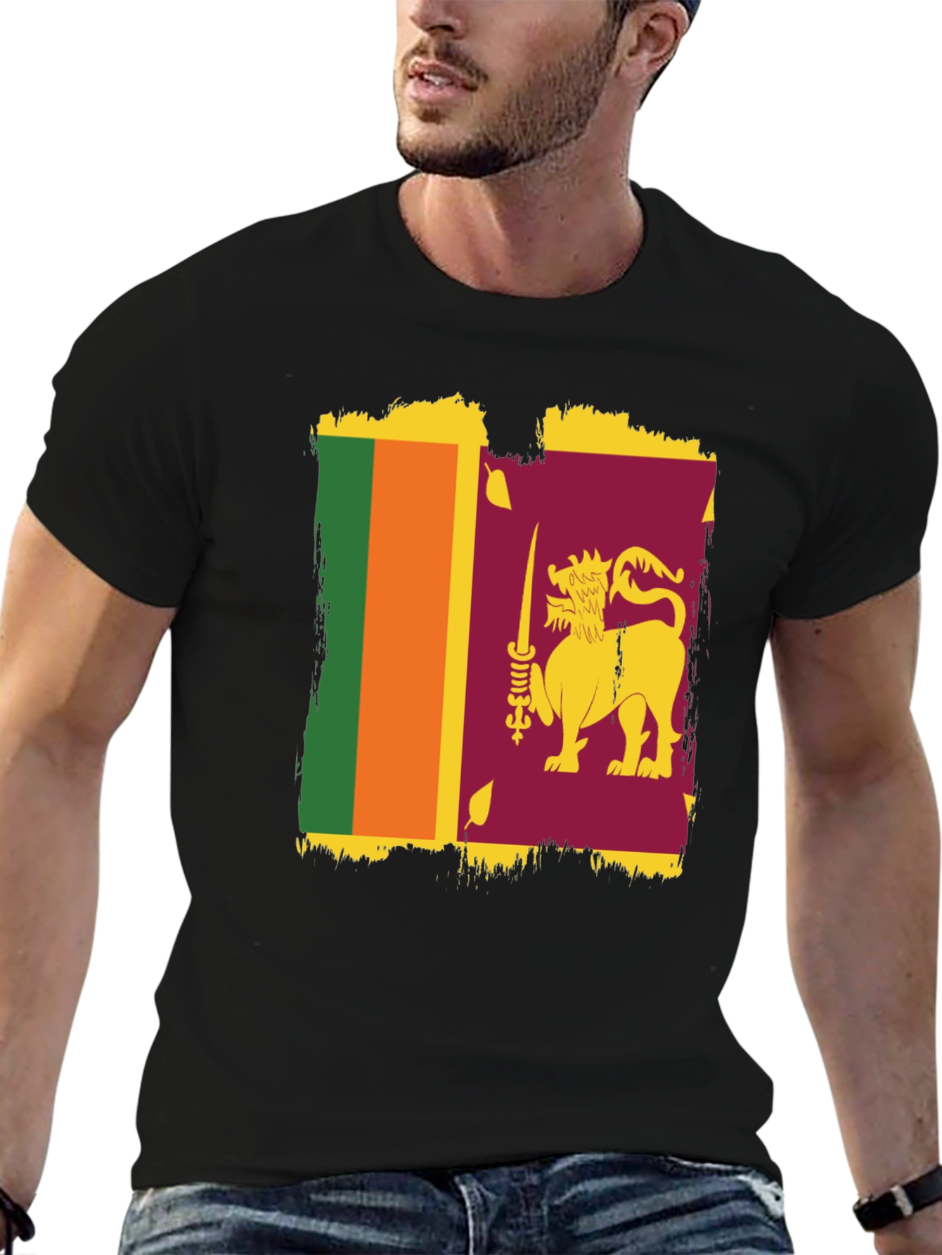 Sri Lanka Flag Graphic T-Shirt - Stylish Patriotic Tee
