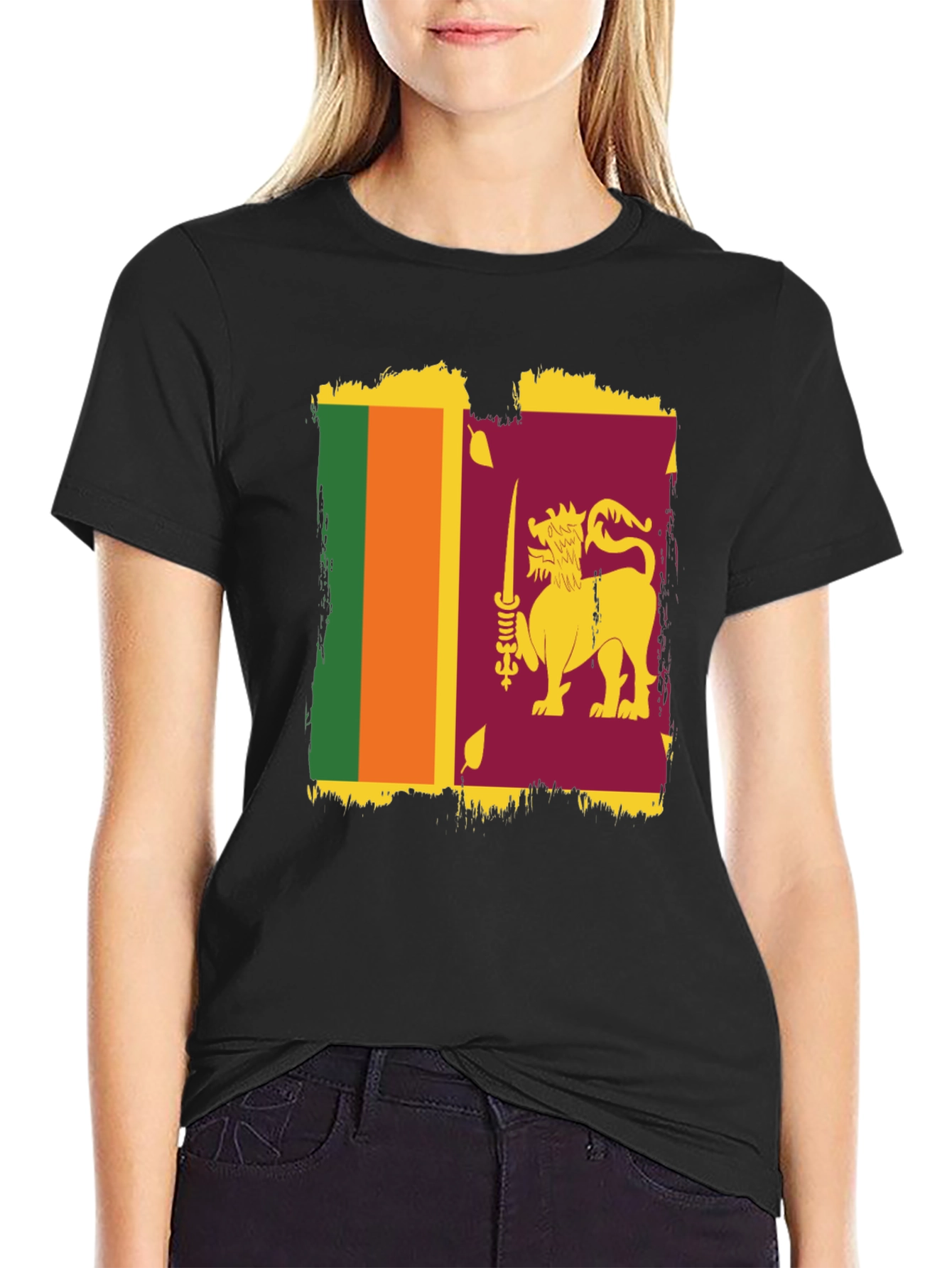 Sri Lanka Flag Graphic T-Shirt - Stylish Patriotic Tee
