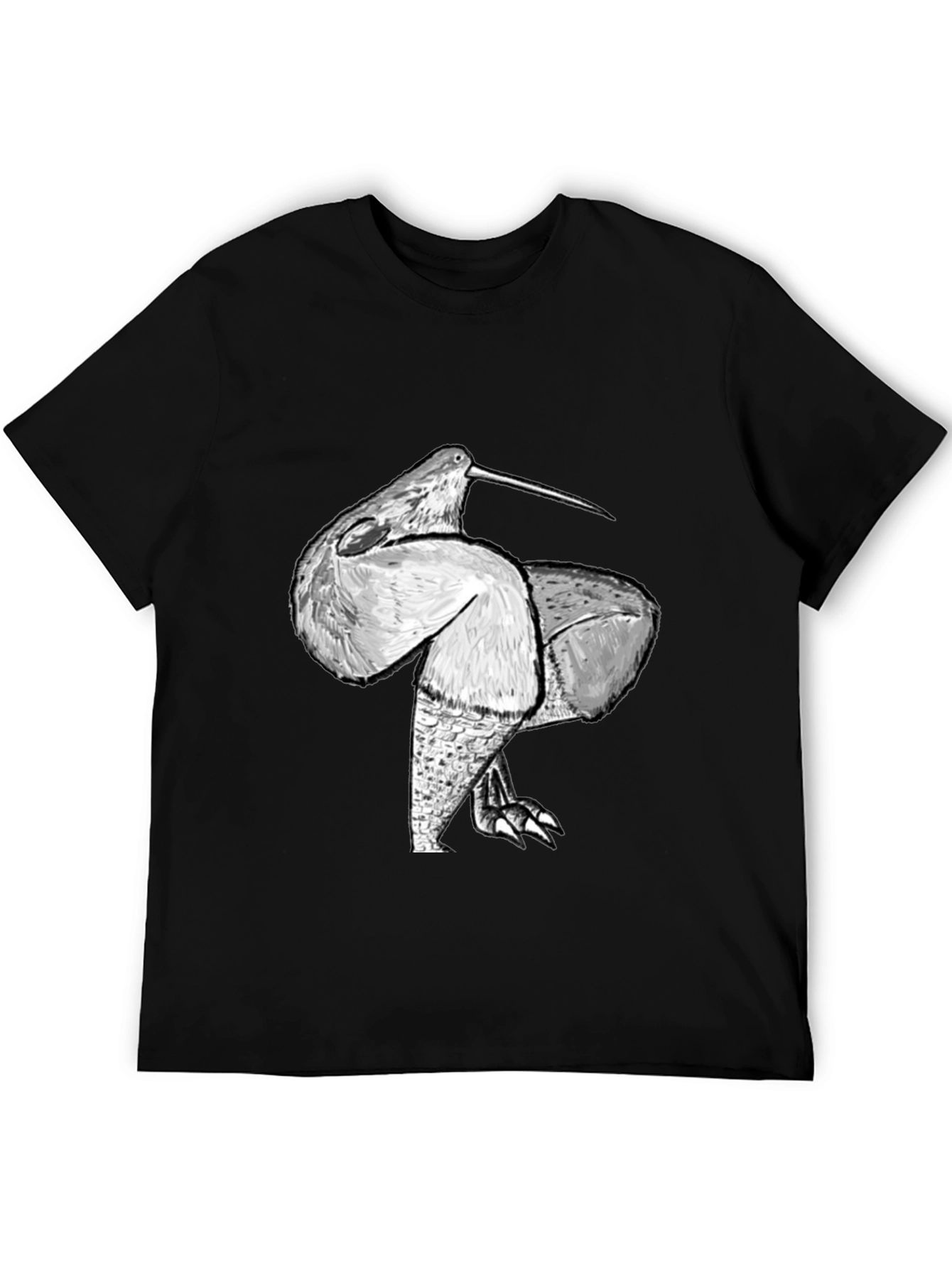 Unique Bird Graphic Black Tee