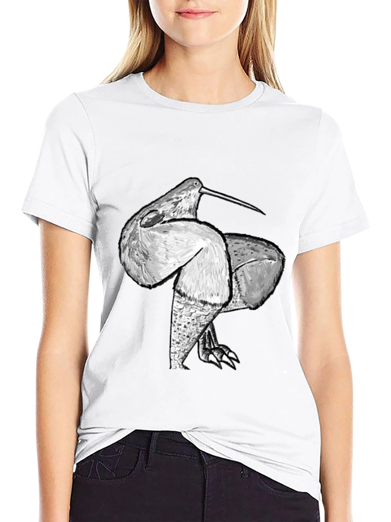 Unique Bird Graphic Black Tee