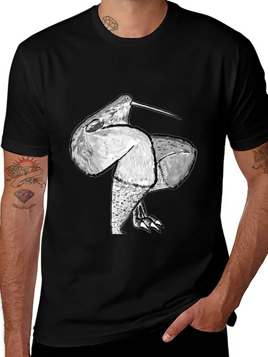 Unique Bird Graphic Black Tee