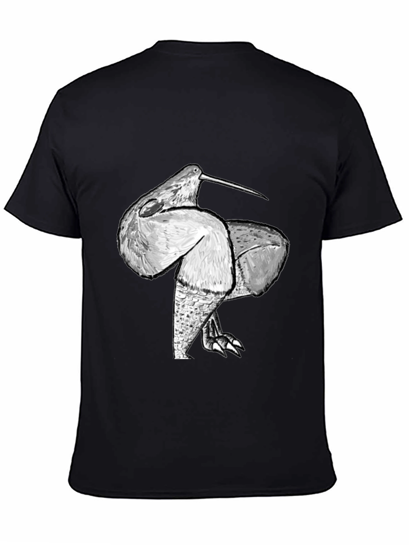 Unique Bird Graphic Black Tee