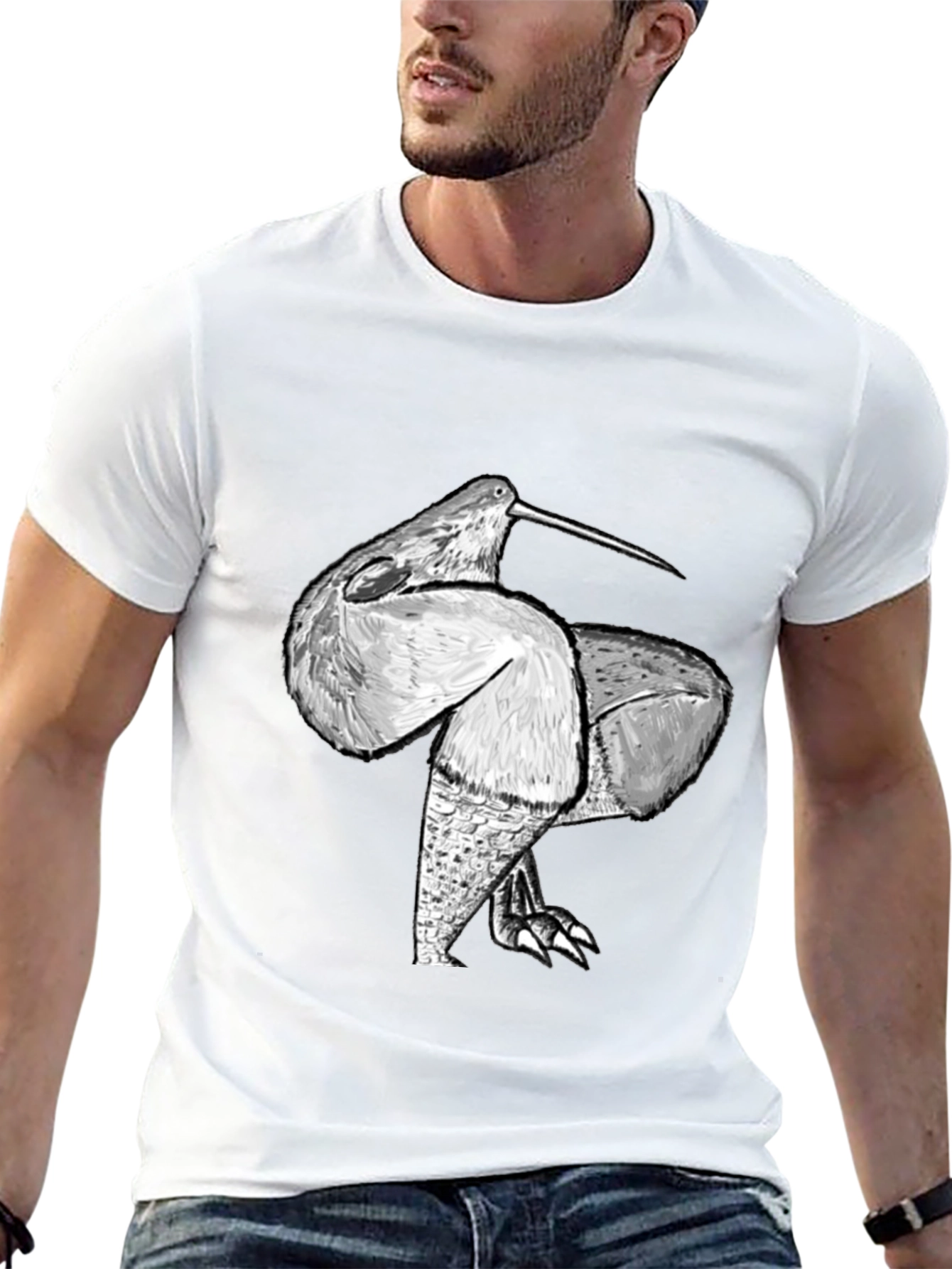 Unique Bird Graphic Black Tee