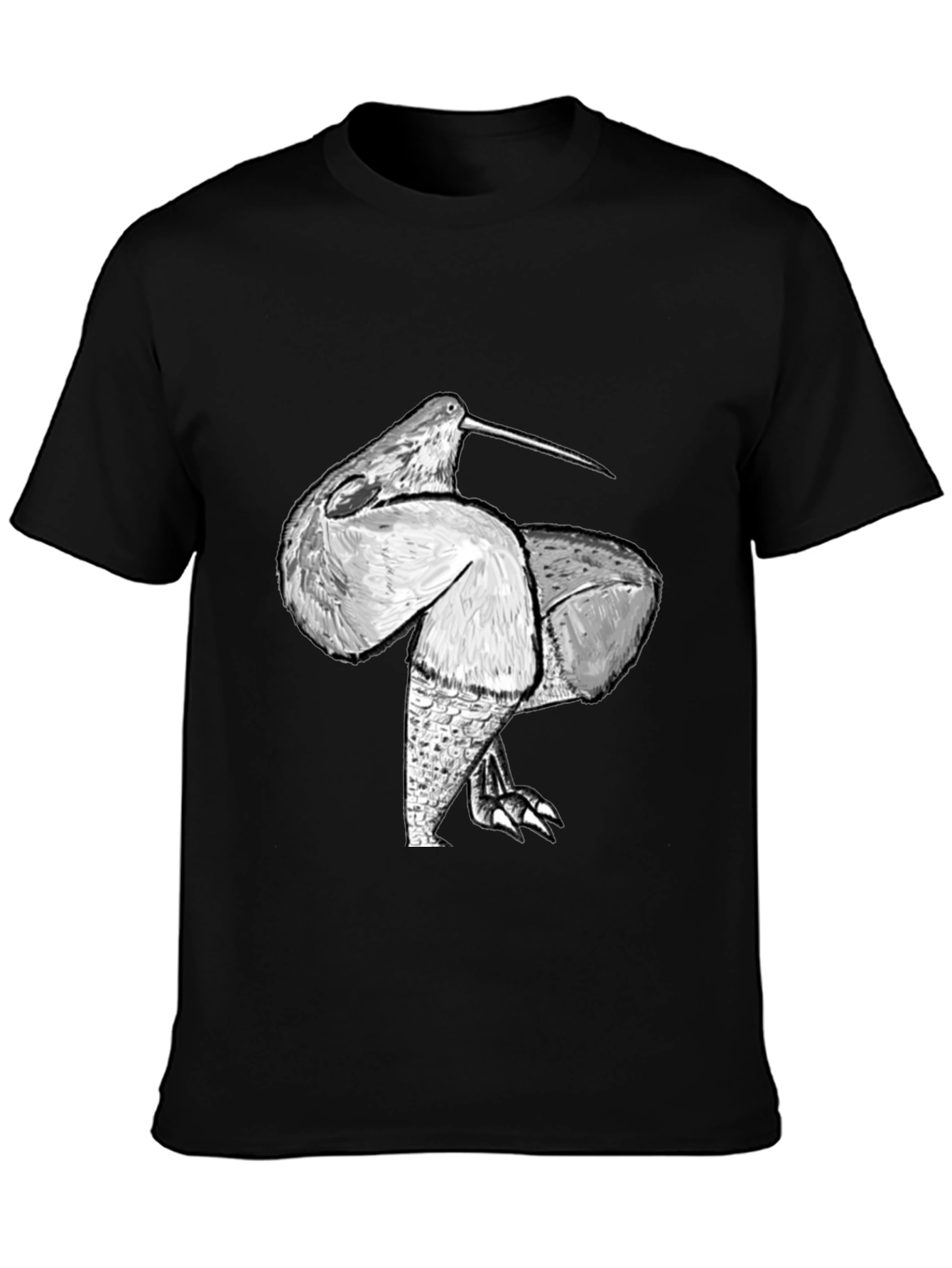 Unique Bird Graphic Black Tee