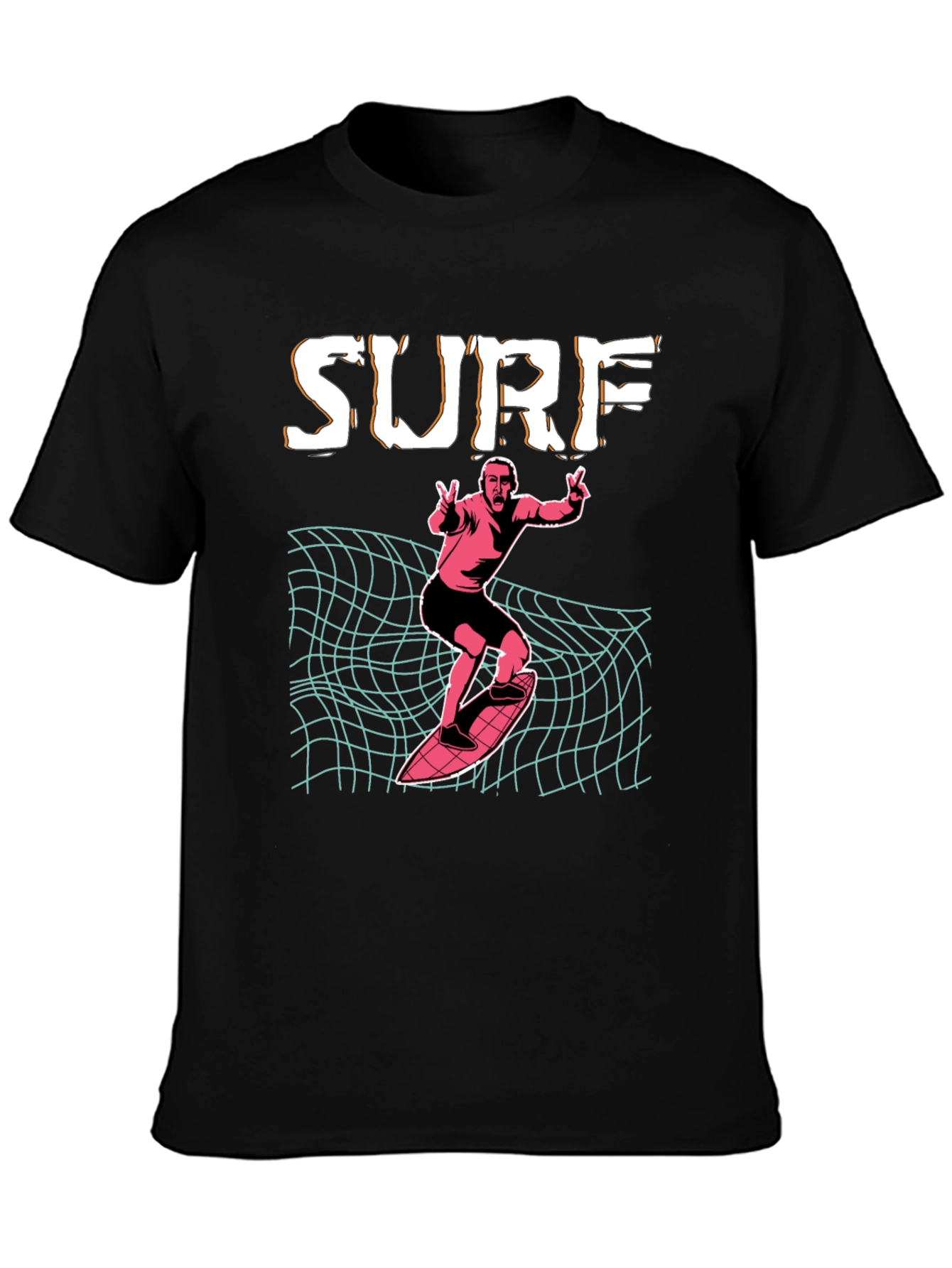 Surf T-Shirt: Retro Wave Design