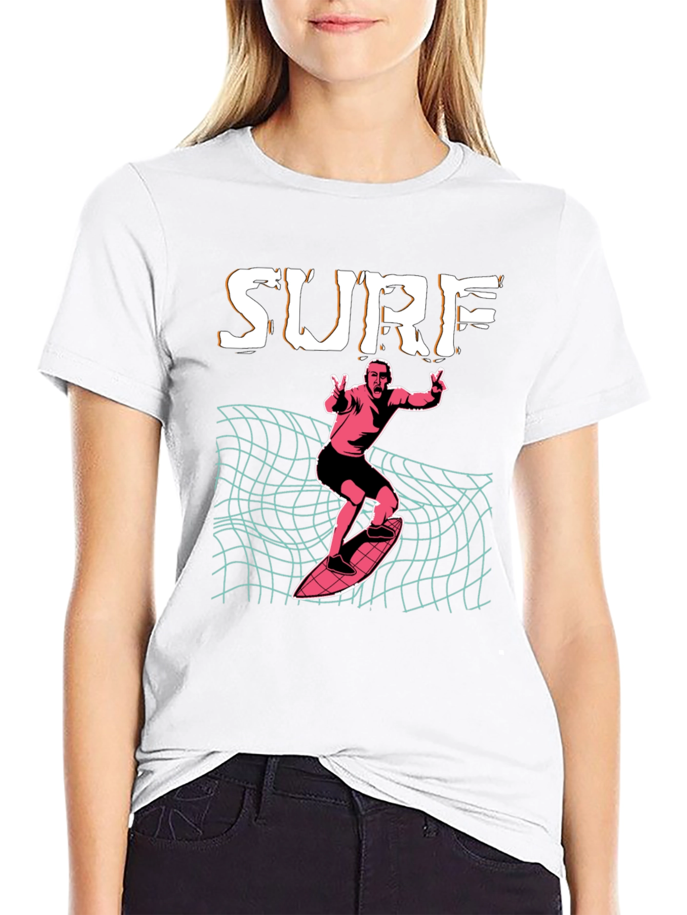 Surf T-Shirt: Retro Wave Design
