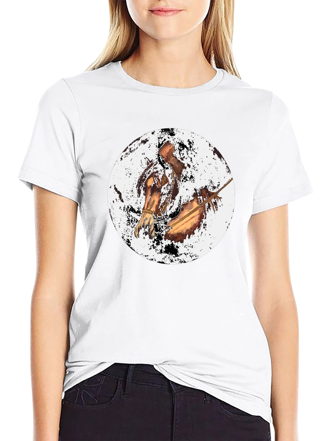 Black T-Shirt with Horse Graphic