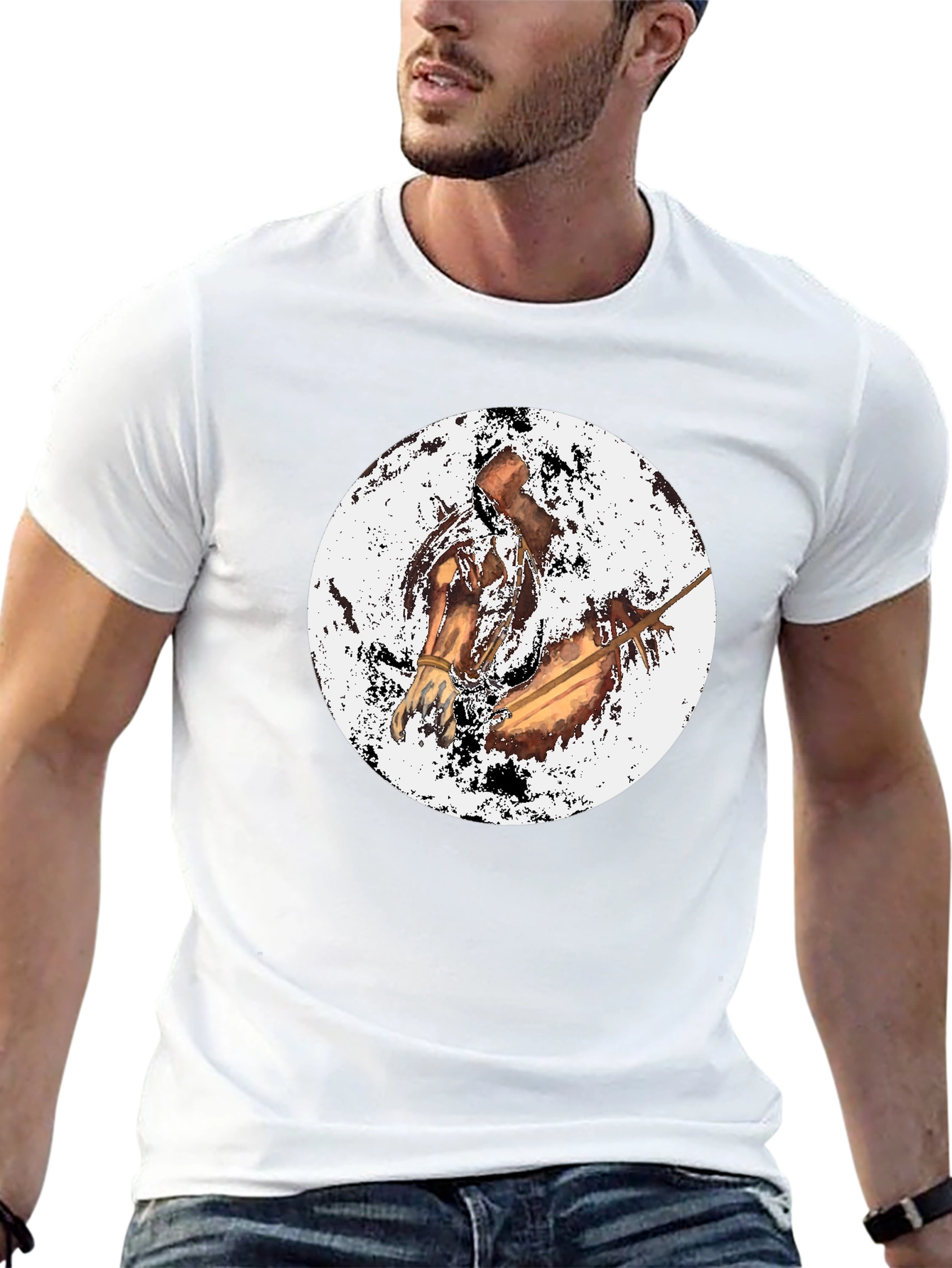 Black T-Shirt with Horse Graphic