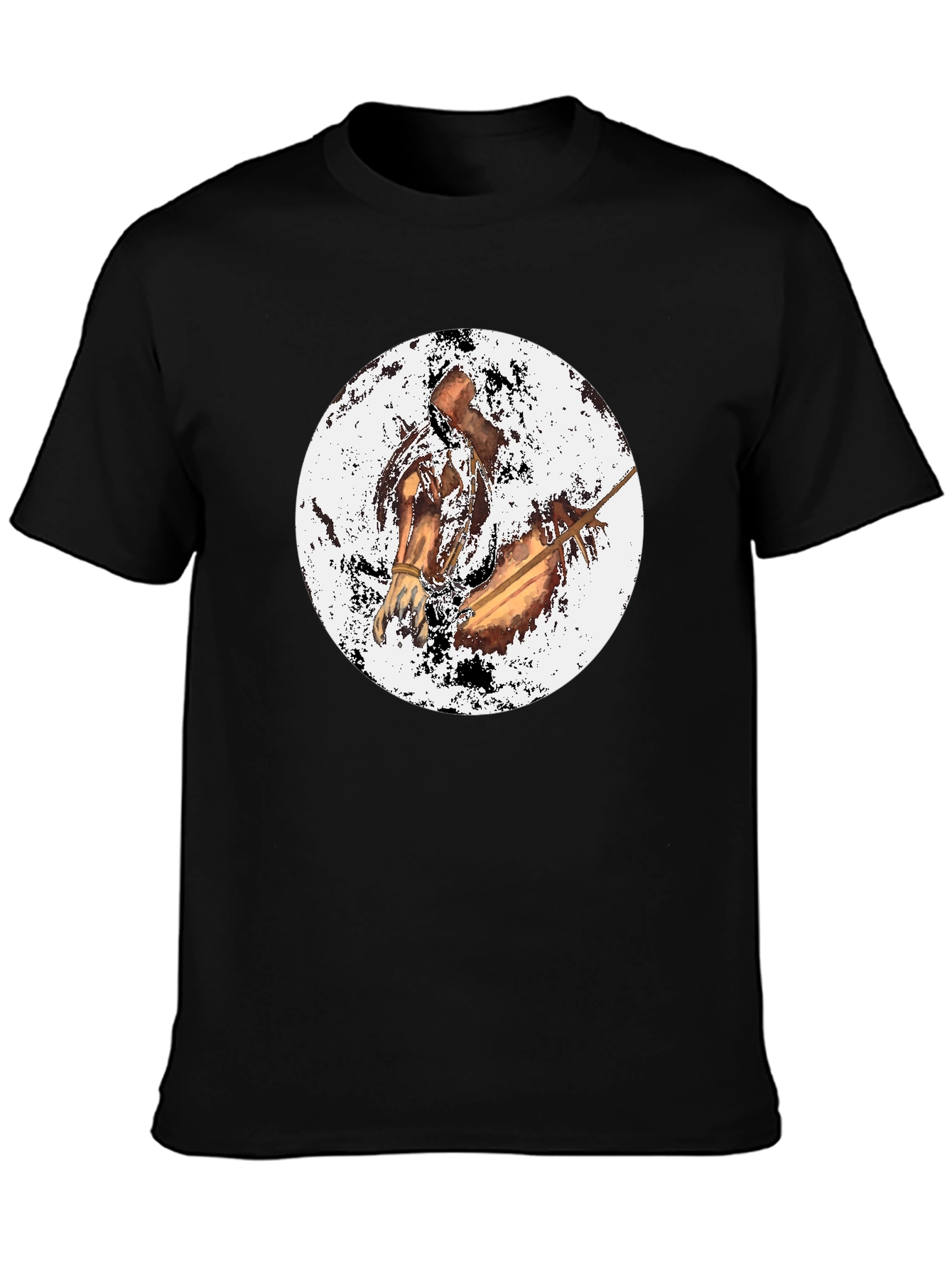 Black T-Shirt with Horse Graphic