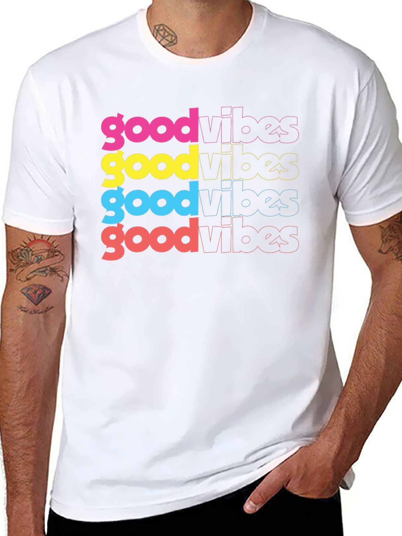 Good Vibes Graphic Tee - Trendy Retro Style
