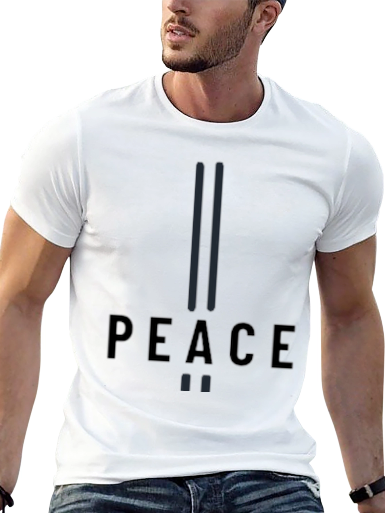 Peace Graphic Print Black T-Shirt