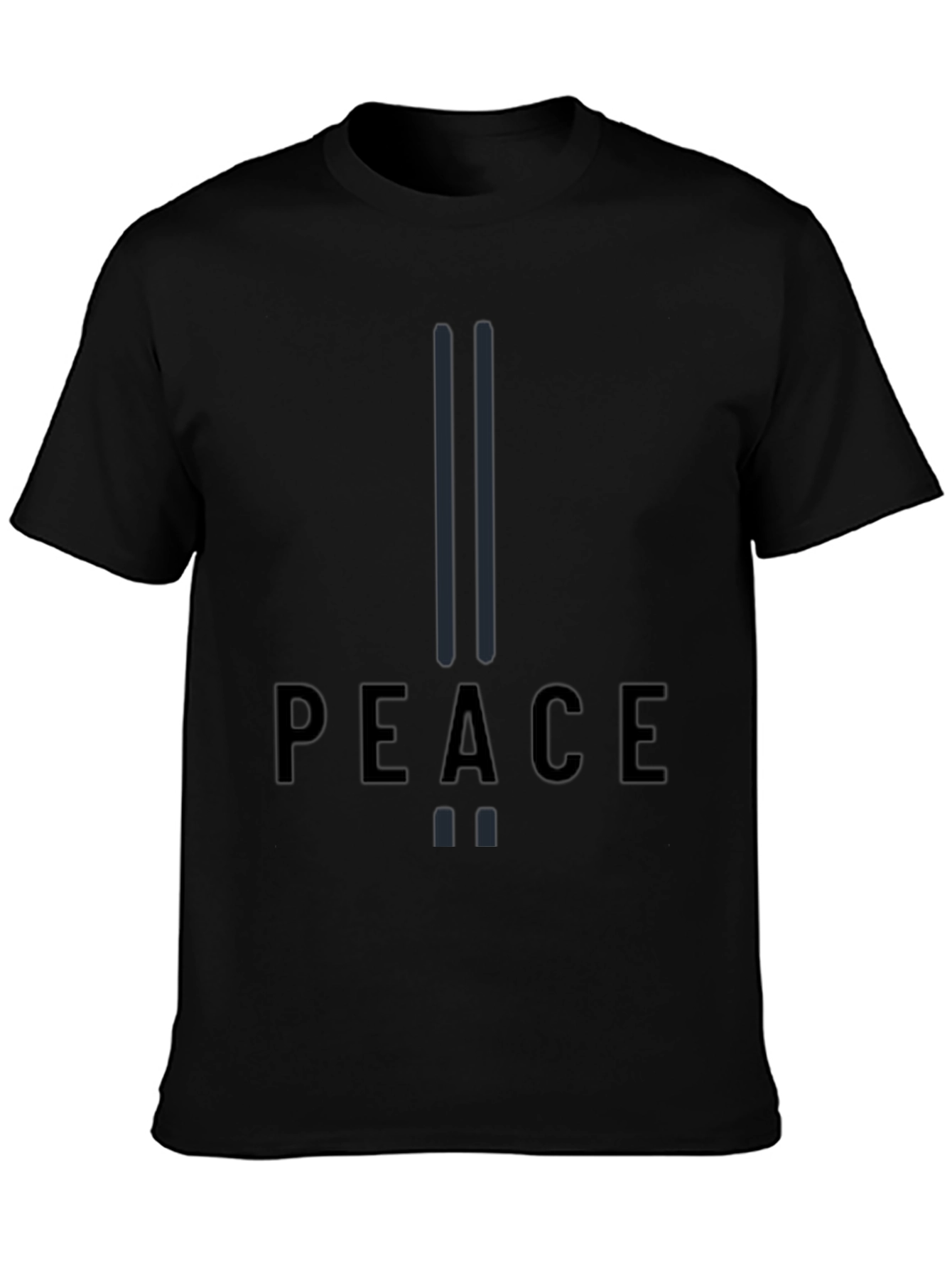Peace Graphic Print Black T-Shirt