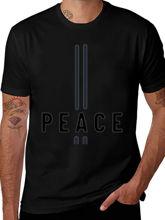 Peace Graphic Print Black T-Shirt
