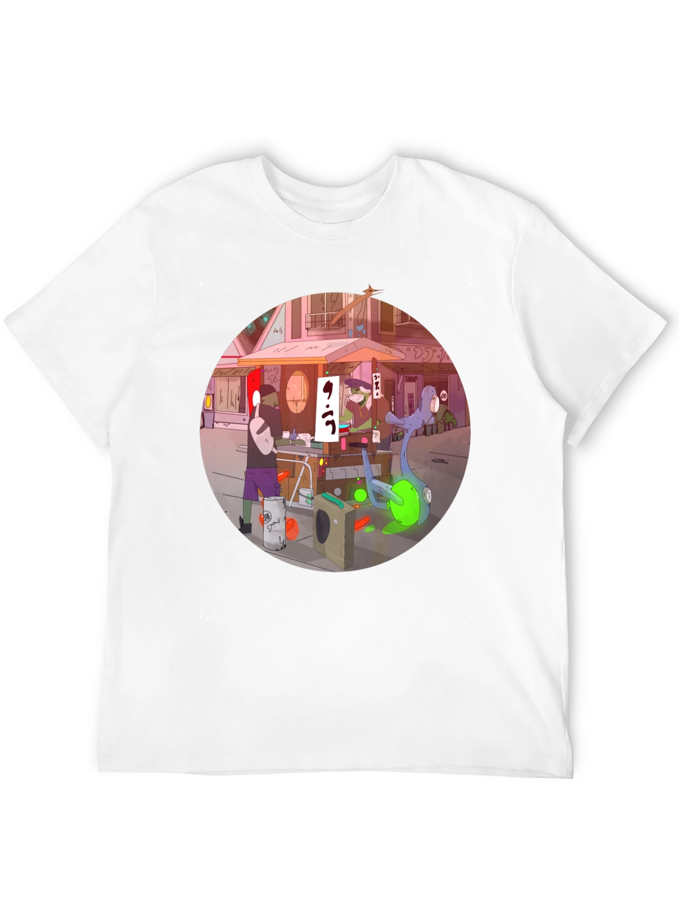Anime Street Scene Graphic T-Shirt