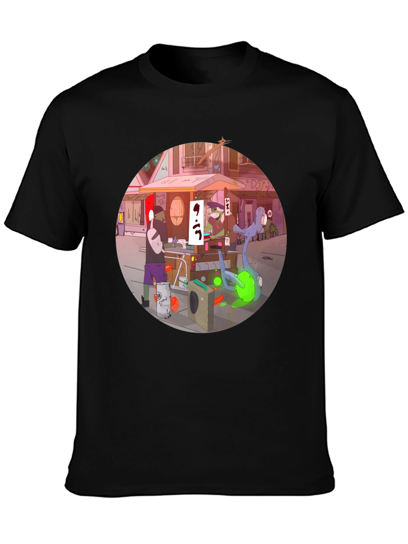 Anime Street Scene Graphic T-Shirt