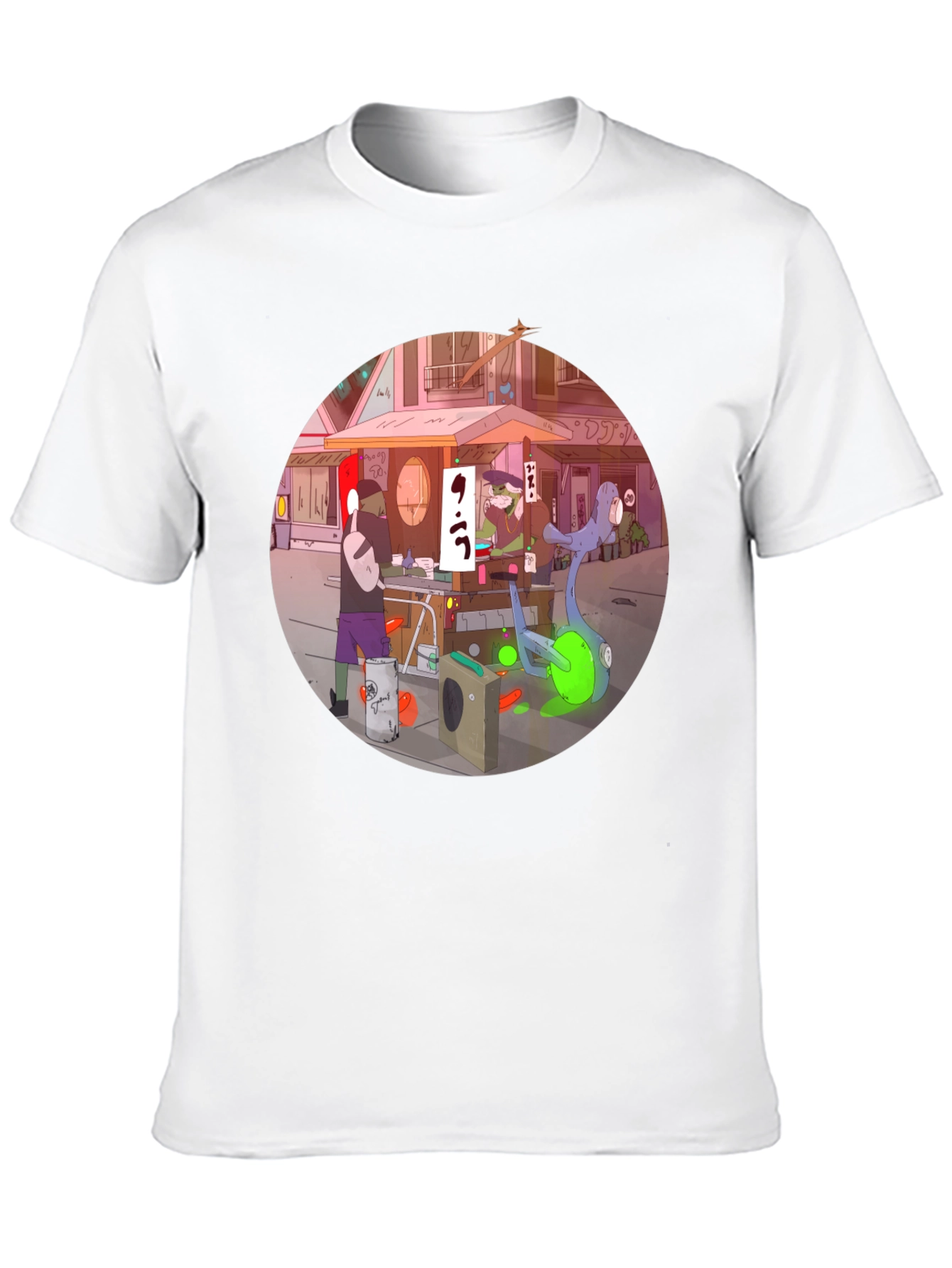 Anime Street Scene Graphic T-Shirt