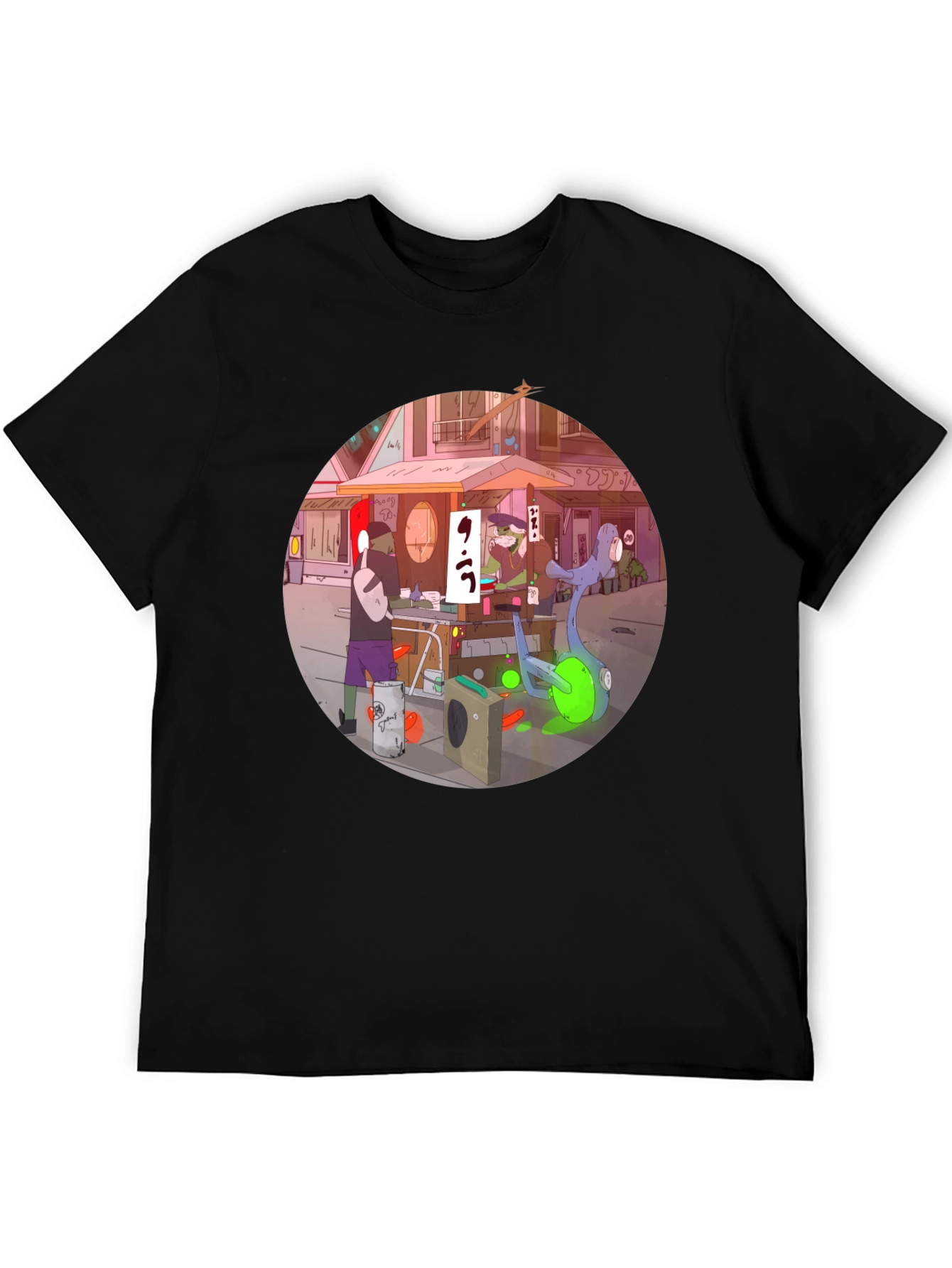Anime Street Scene Graphic T-Shirt