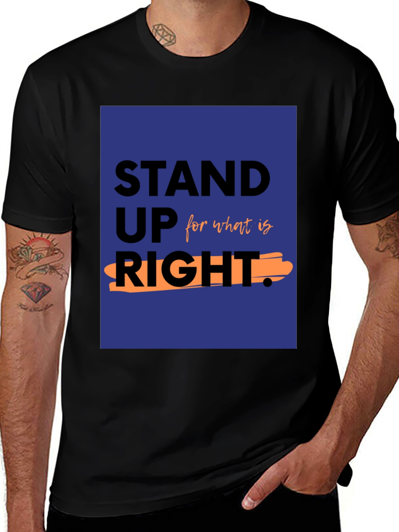 Stand Up For What Is Right Black T-Shirt