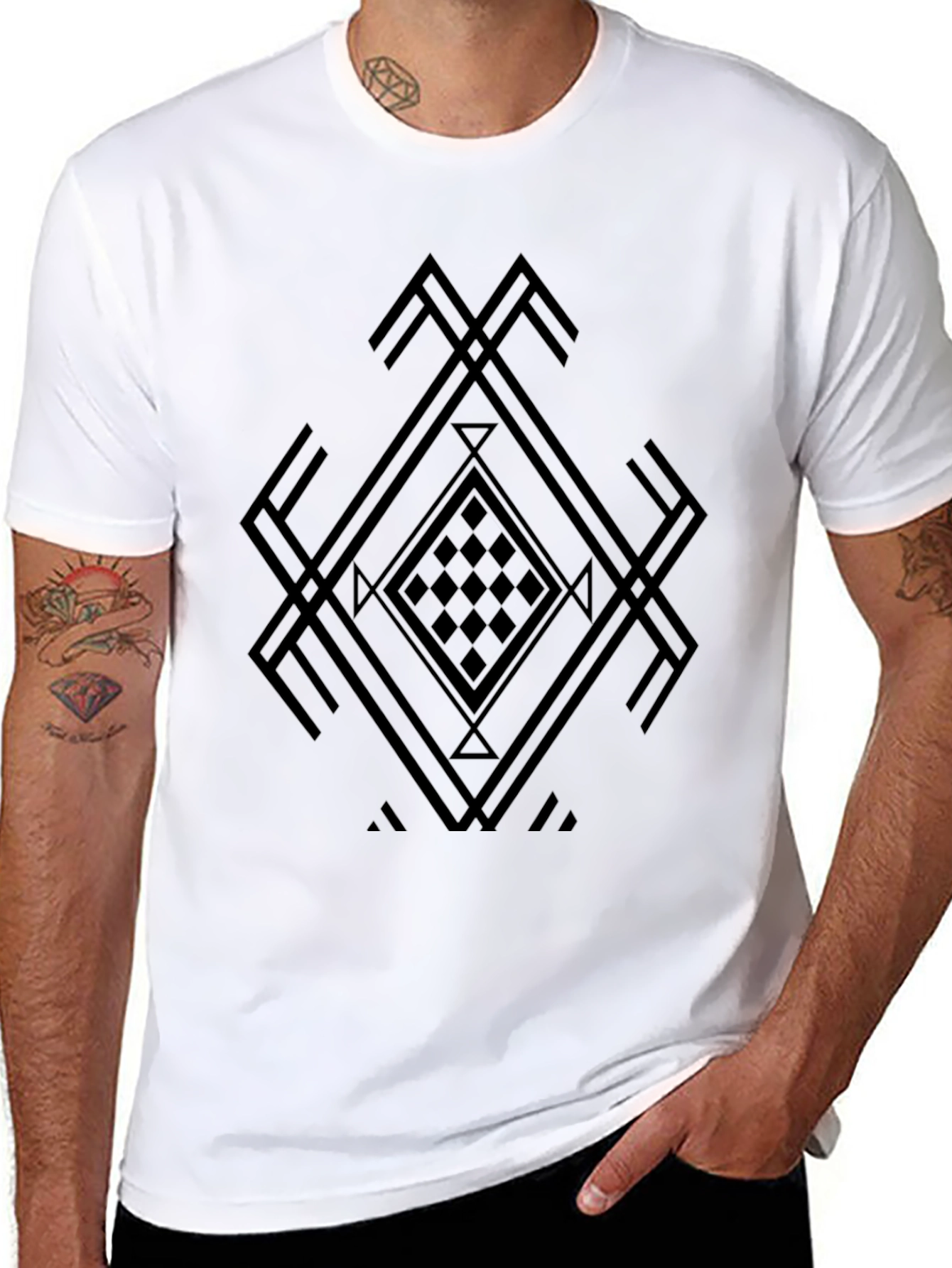 Abstract Diamond Geometric Graphic Tee