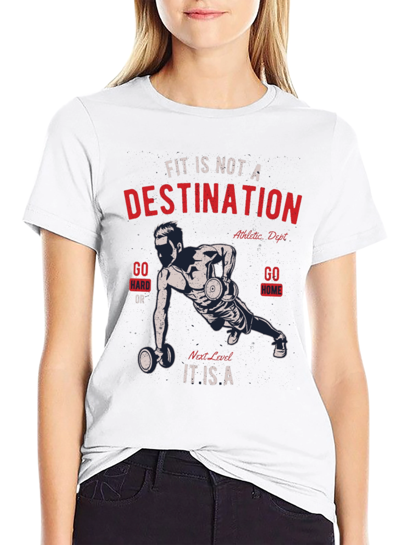 Motivational Fitness T-Shirt - Fit Is Not a Destination