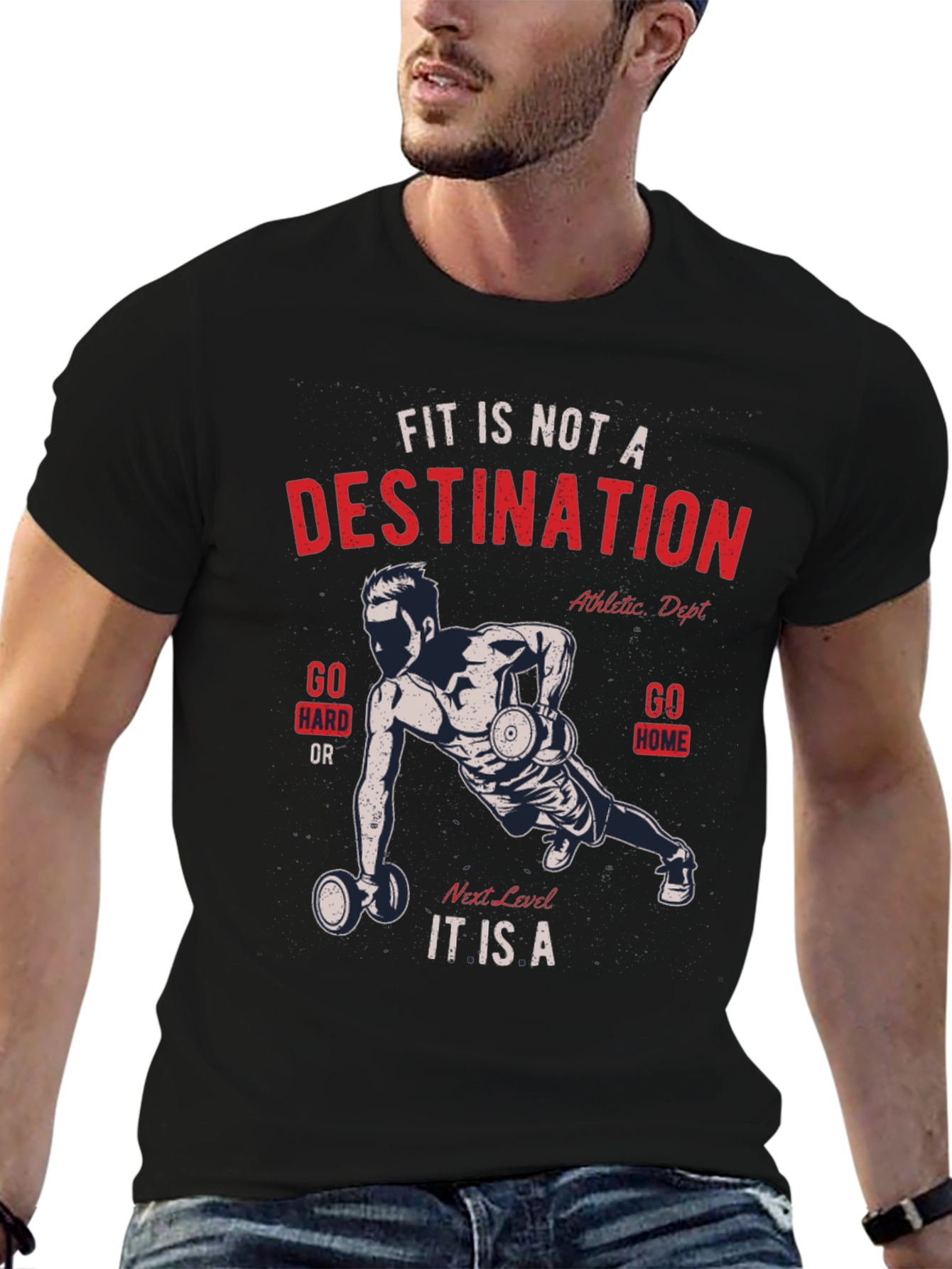 Motivational Fitness T-Shirt - Fit Is Not a Destination