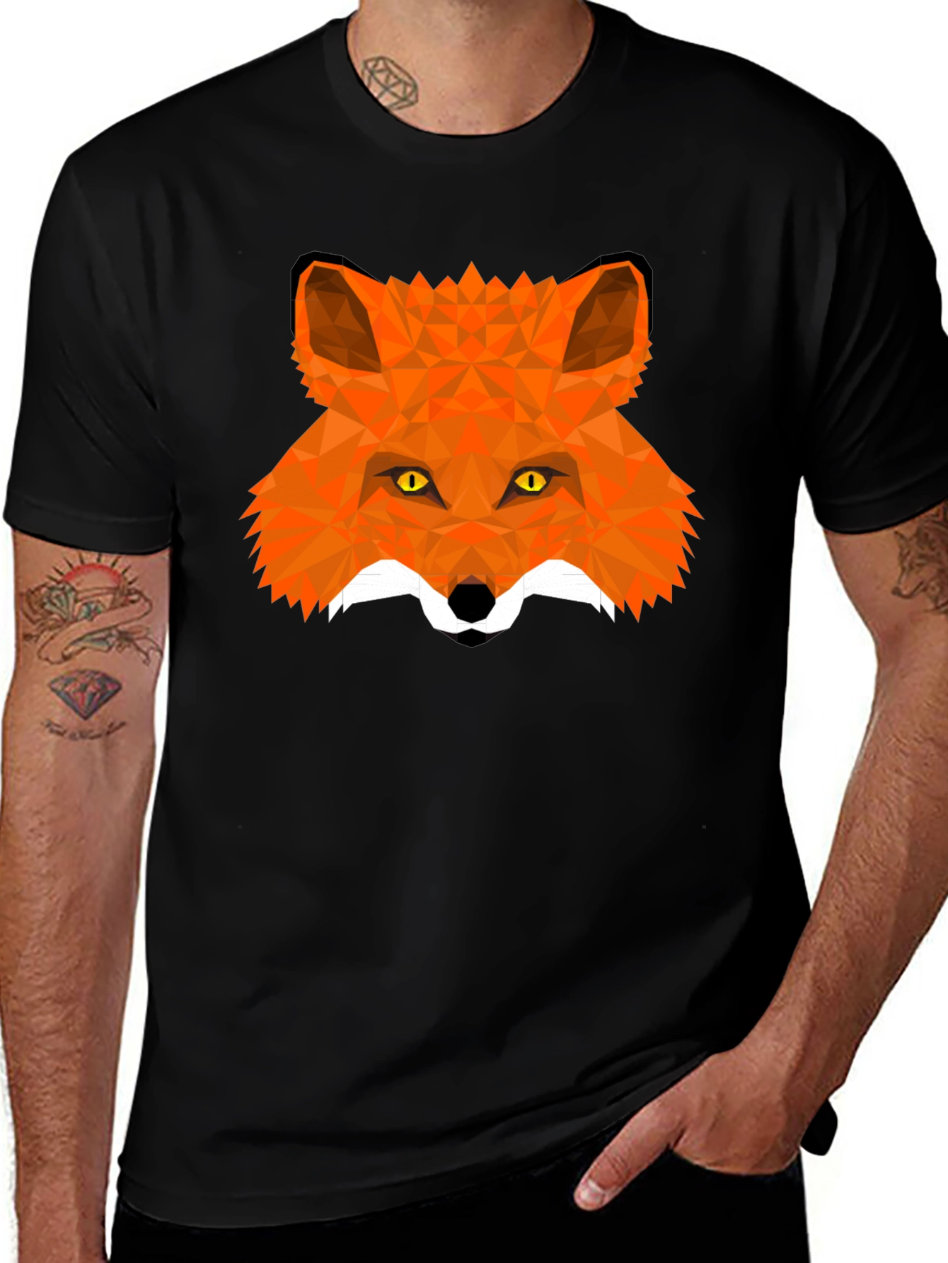 Geometric Fox Head T-Shirt