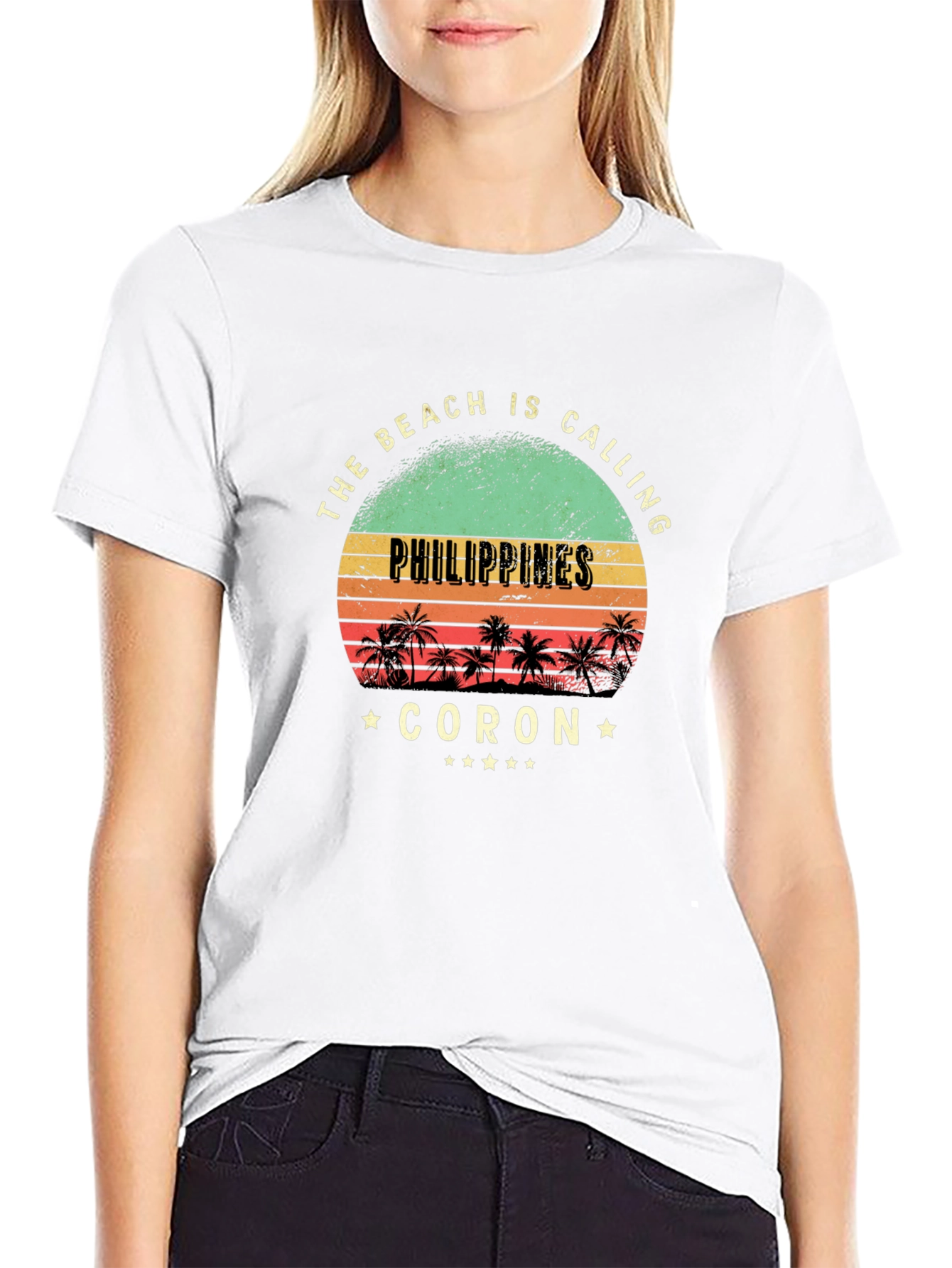 Philippines Coran Beach Calling Black T-Shirt
