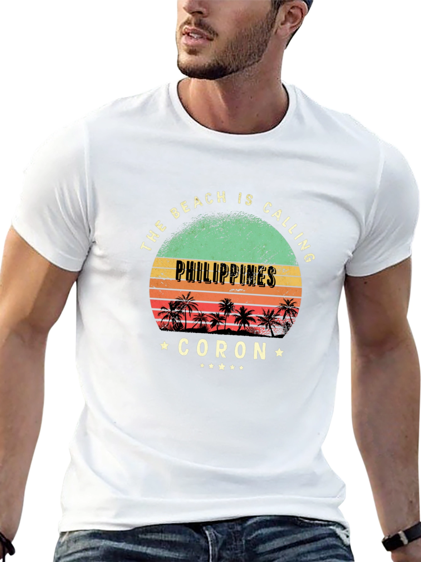 Philippines Coran Beach Calling Black T-Shirt
