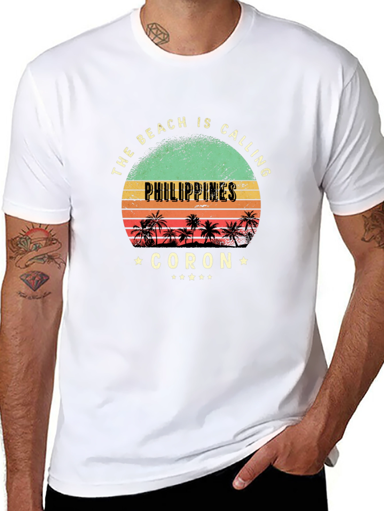 Philippines Coran Beach Calling Black T-Shirt