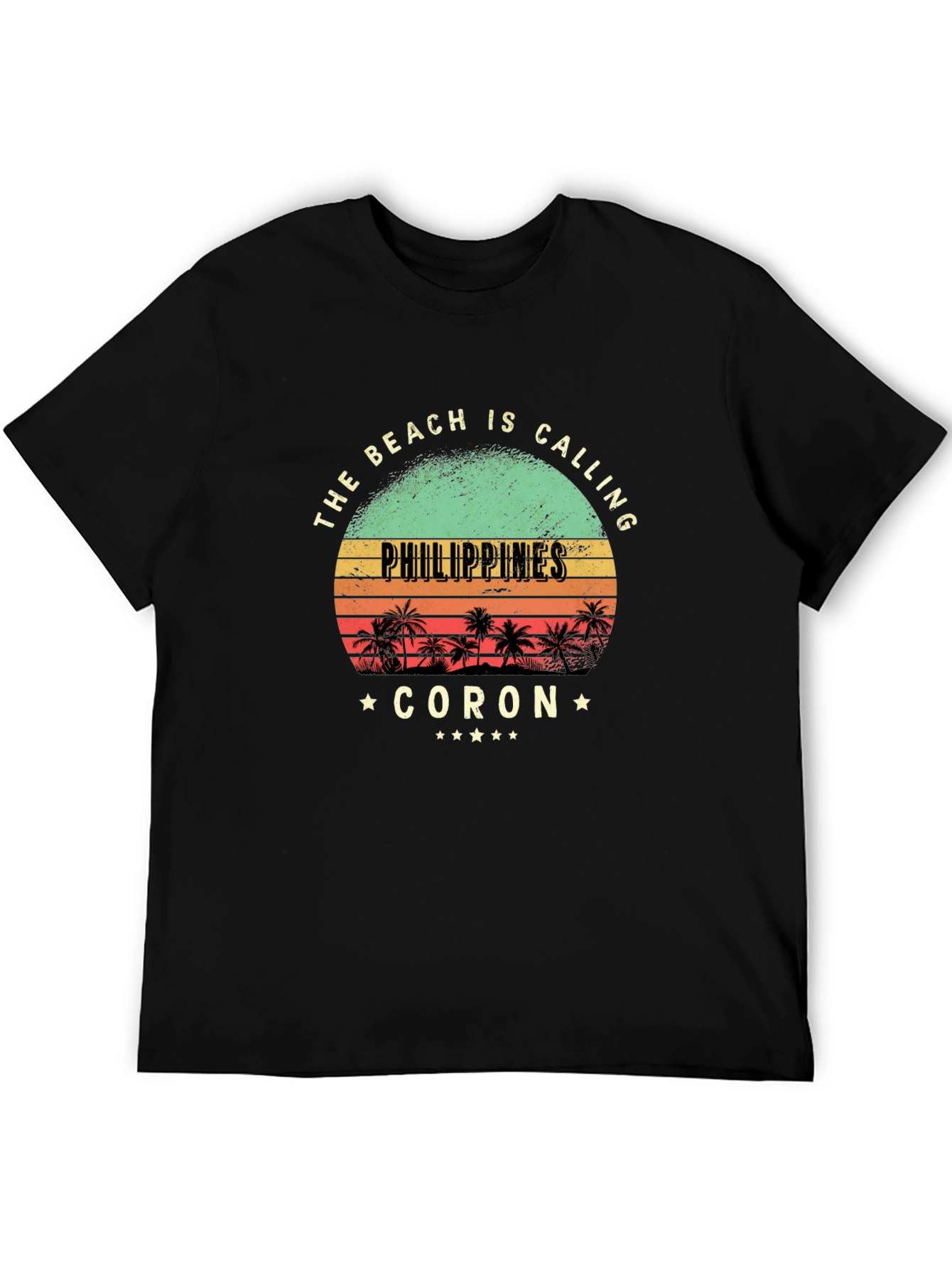 Philippines Coran Beach Calling Black T-Shirt