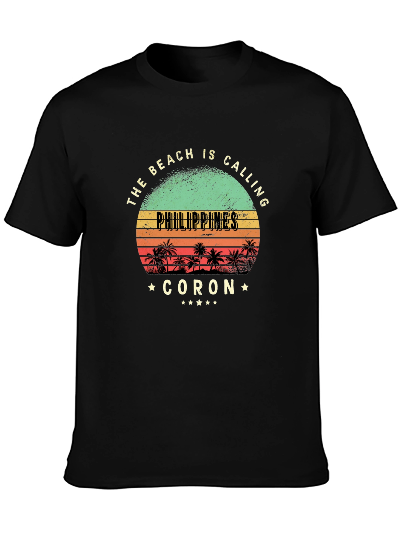 Philippines Coran Beach Calling Black T-Shirt