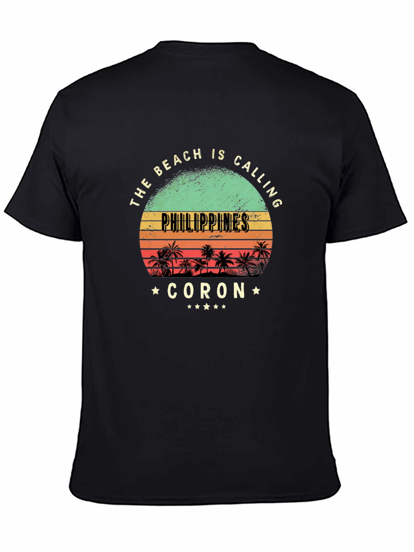 Philippines Coran Beach Calling Black T-Shirt