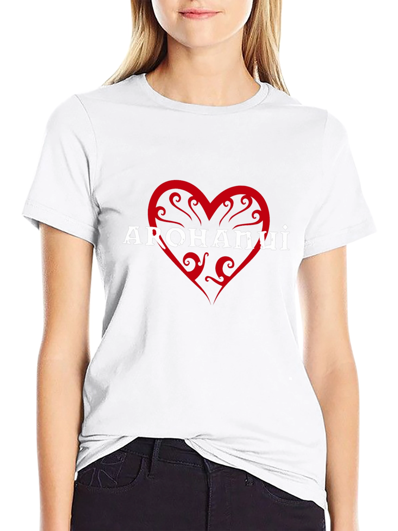 Arohanui Heart Graphic Tee - Black