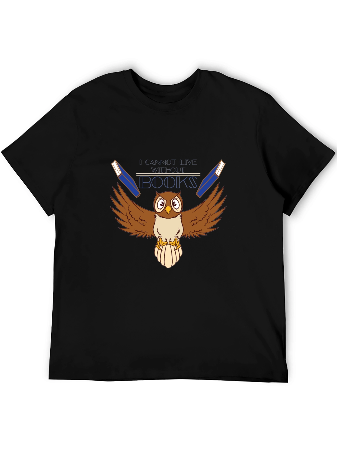 Owl Reads Books Graphic T-Shirt