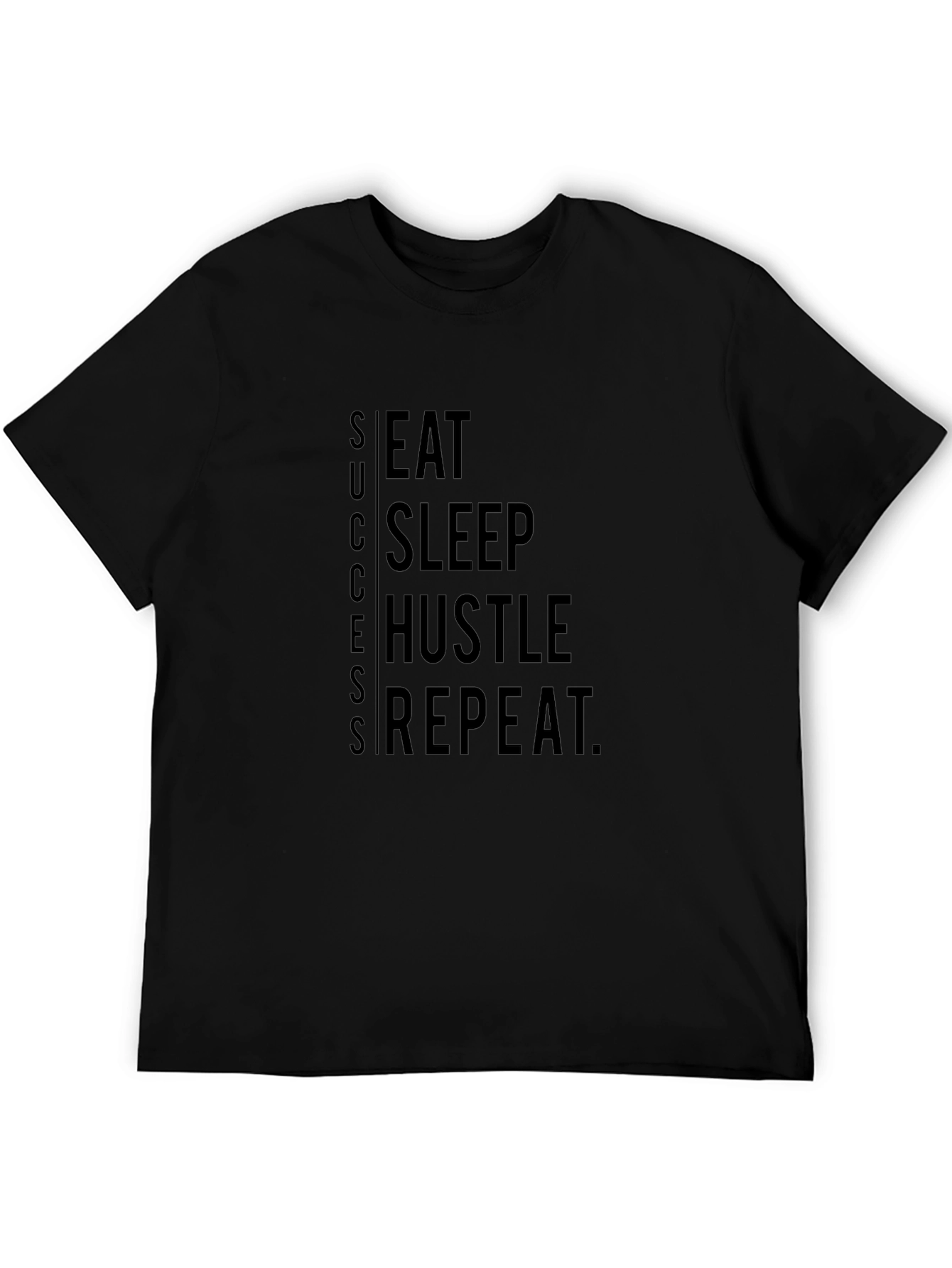Success Eat Sleep Hustle Repeat Black Graphic Tee