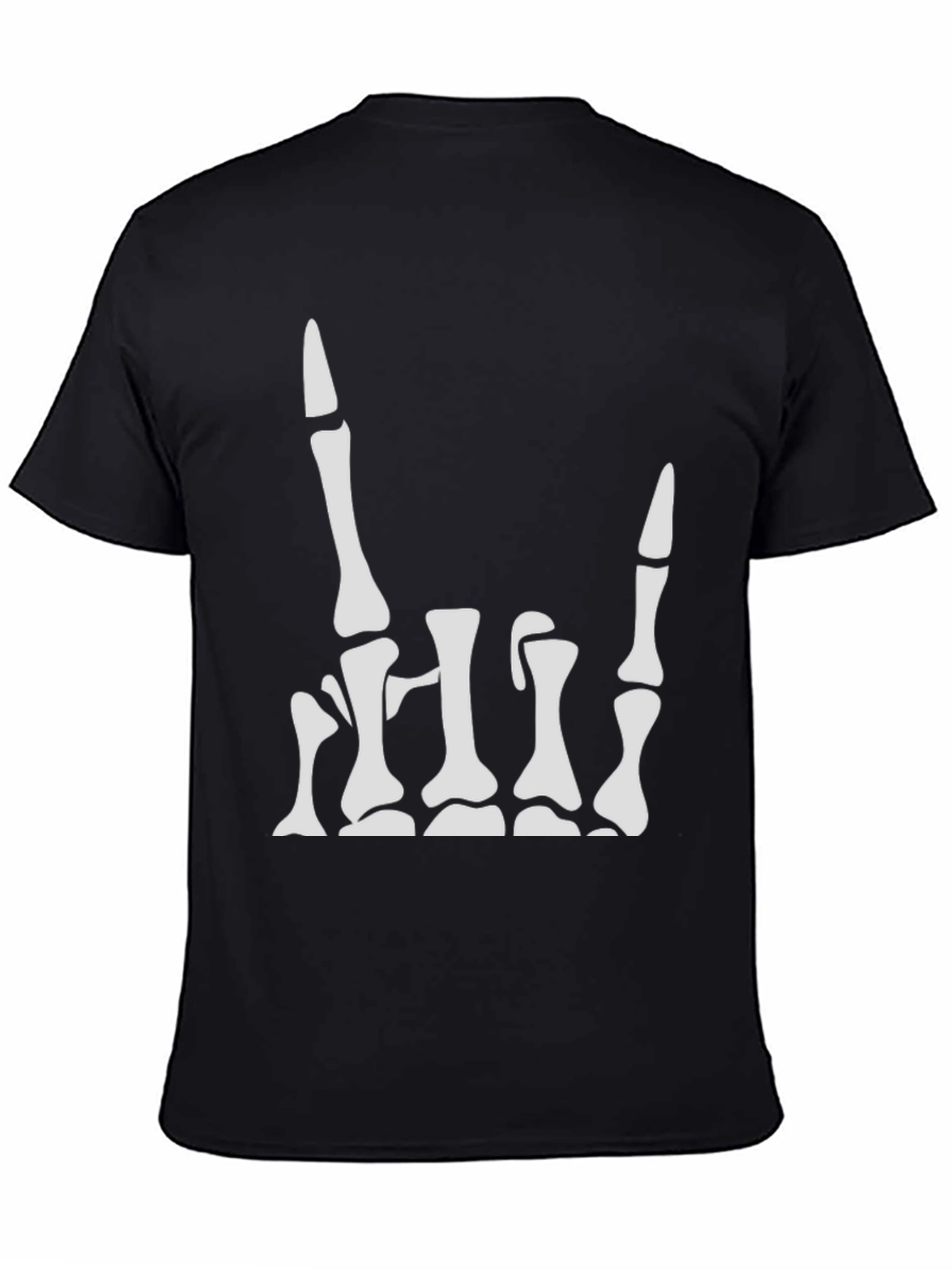 Skeleton Hand Graphic T-Shirt - Rock On Sign