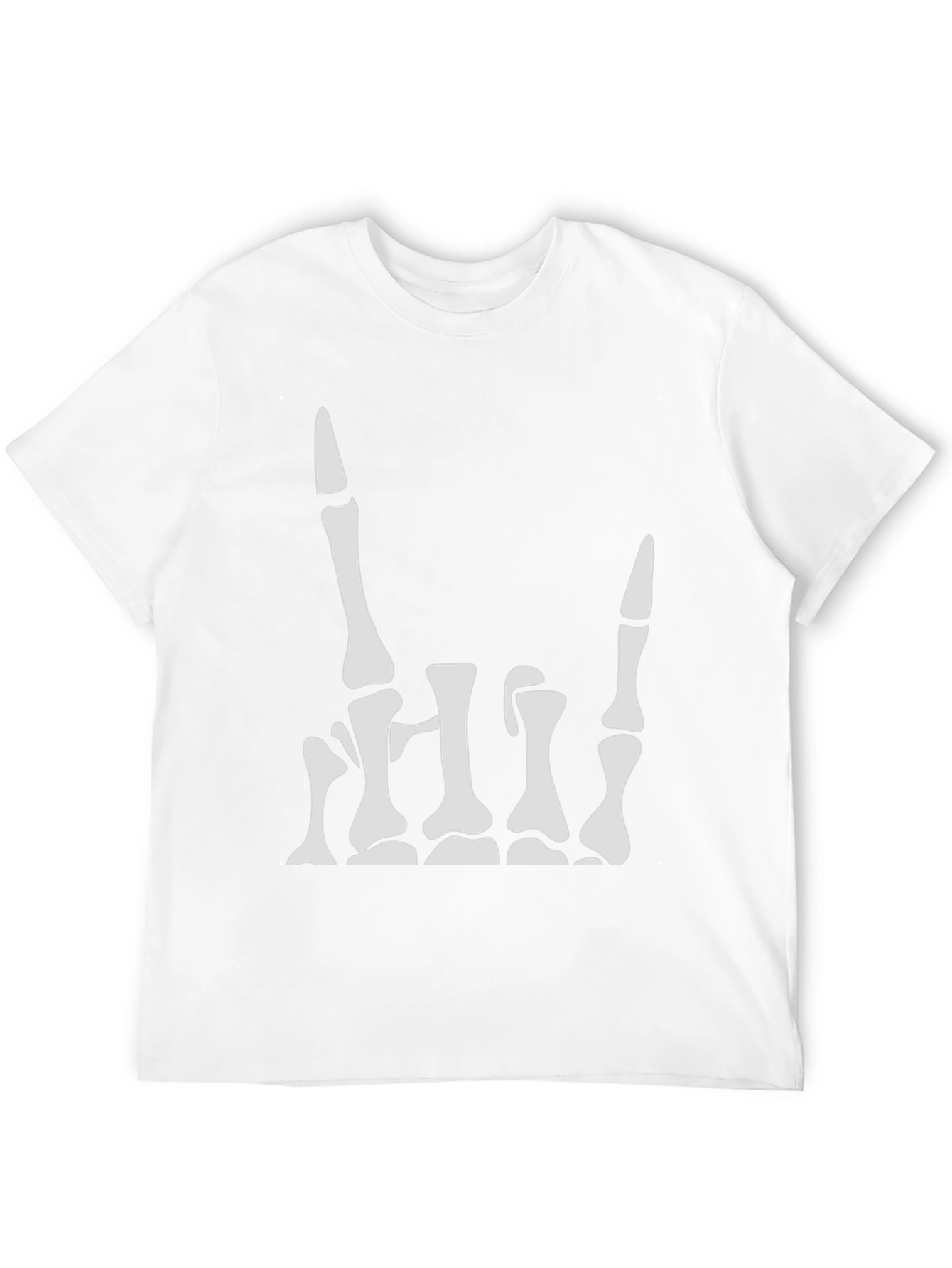 Skeleton Hand Graphic T-Shirt - Rock On Sign