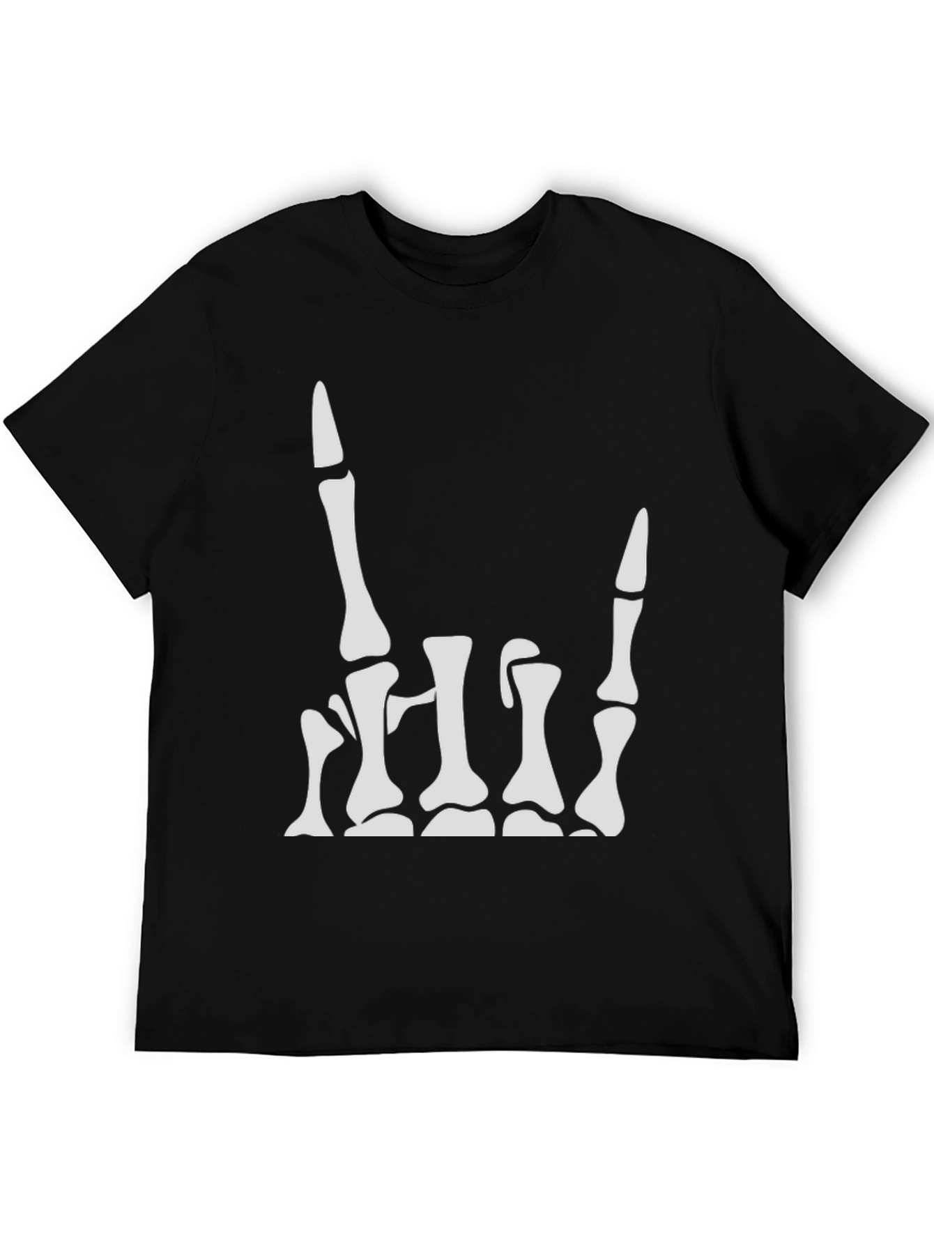 Skeleton Hand Graphic T-Shirt - Rock On Sign