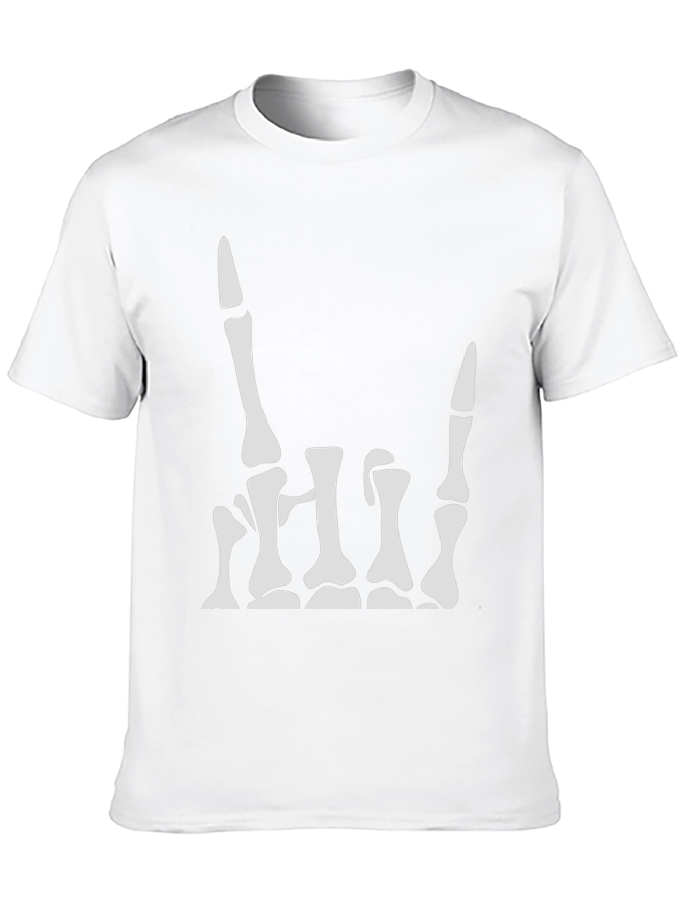 Skeleton Hand Graphic T-Shirt - Rock On Sign