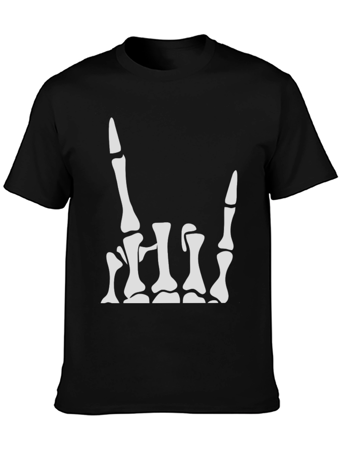 Skeleton Hand Graphic T-Shirt - Rock On Sign