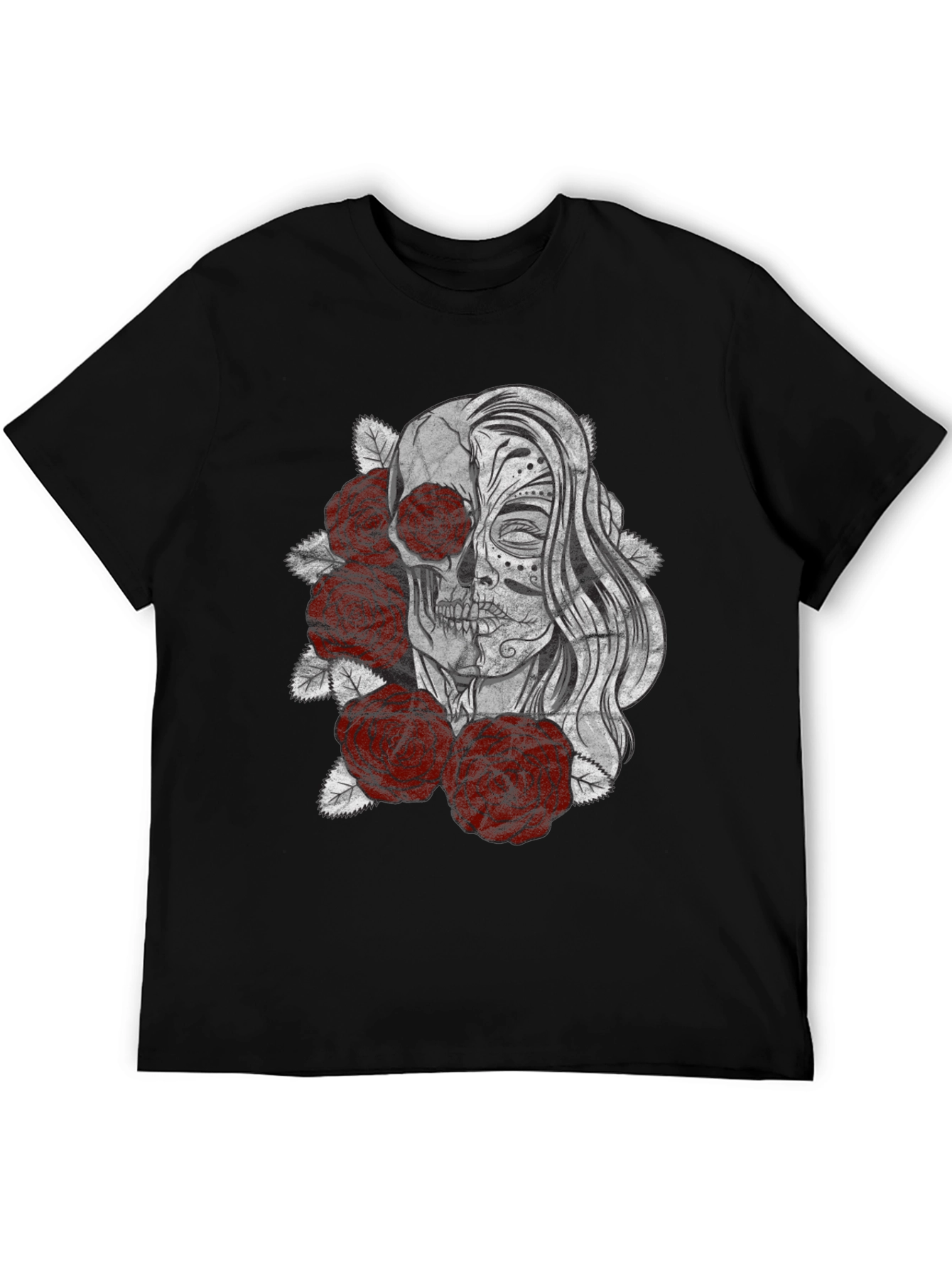 Day of the Dead Skull & Roses Graphic T-Shirt