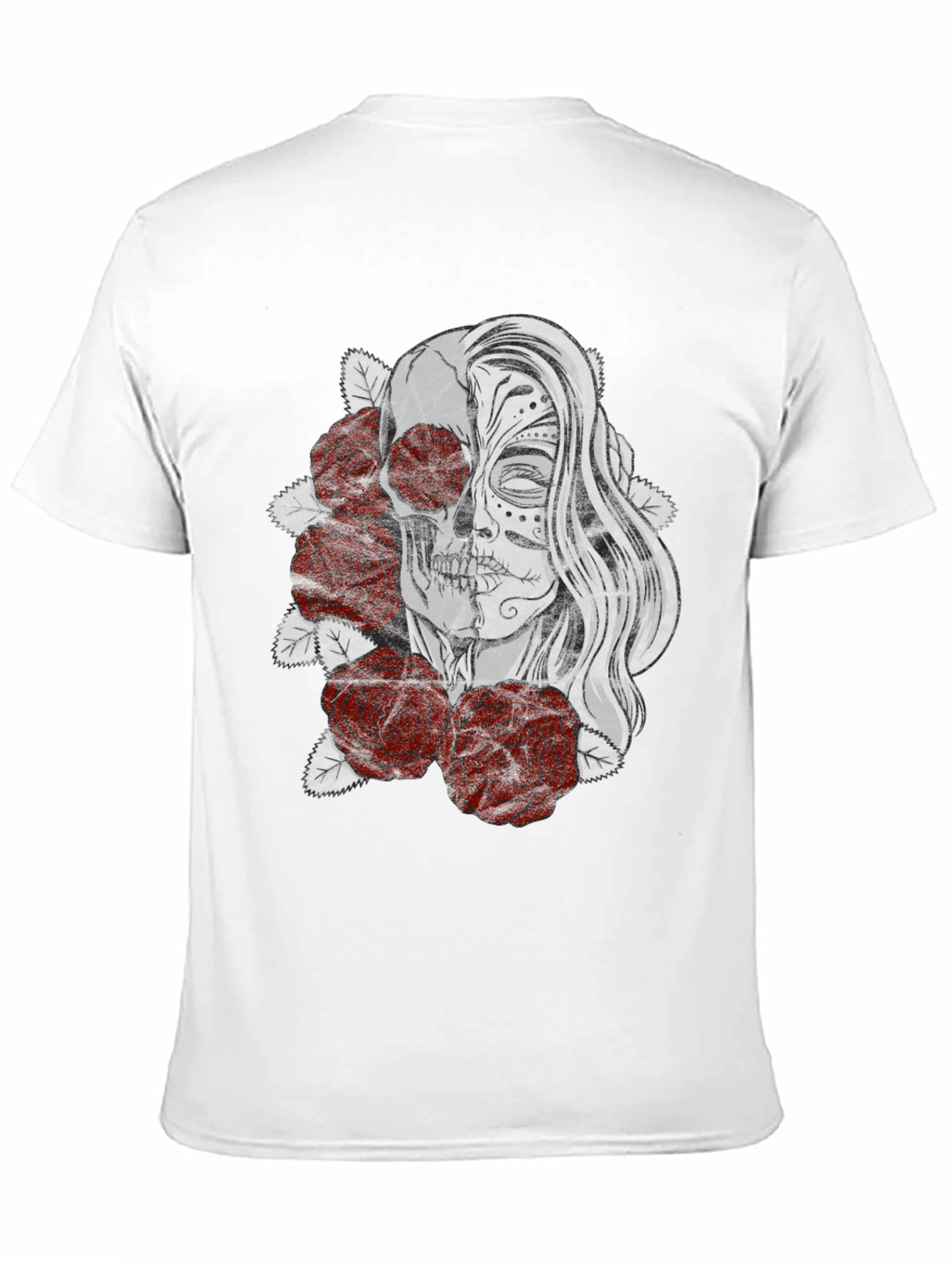 Day of the Dead Skull & Roses Graphic T-Shirt