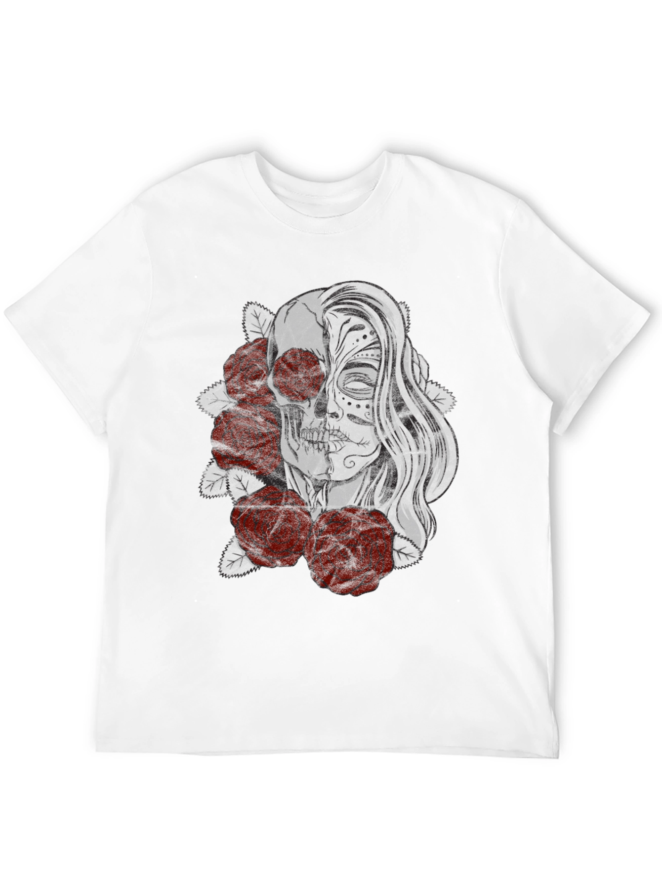 Day of the Dead Skull & Roses Graphic T-Shirt