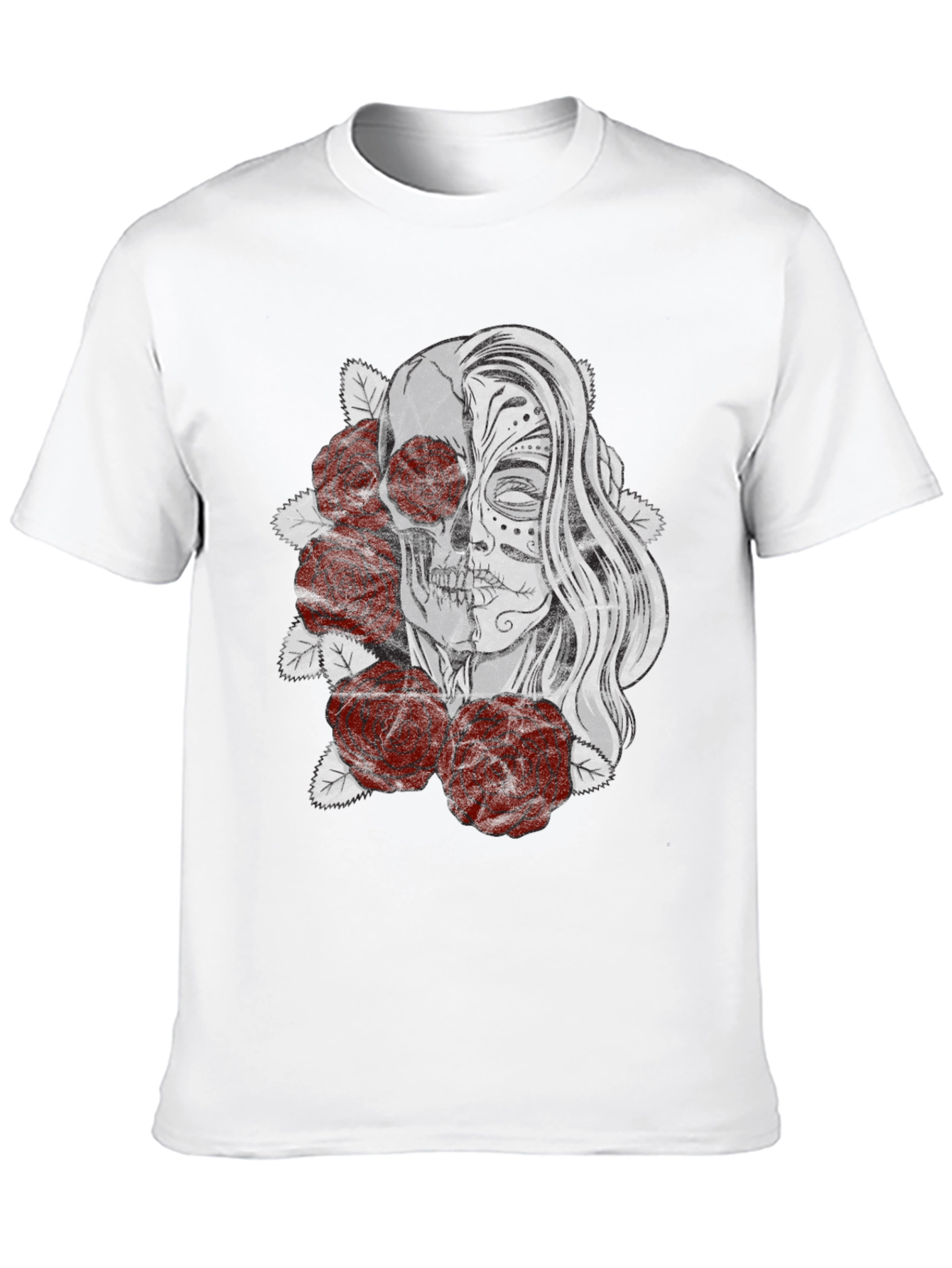 Day of the Dead Skull & Roses Graphic T-Shirt