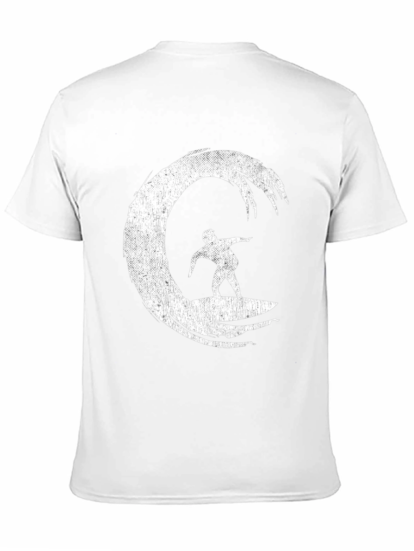 Surfer Wave Graphic Tee - Black Cotton Blend Shirt
