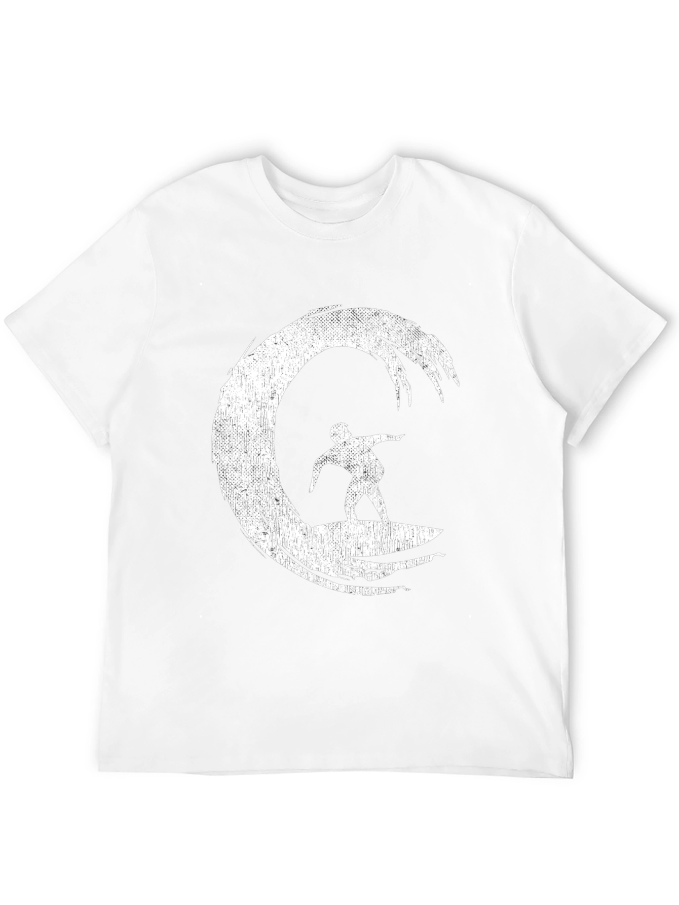 Surfer Wave Graphic Tee - Black Cotton Blend Shirt