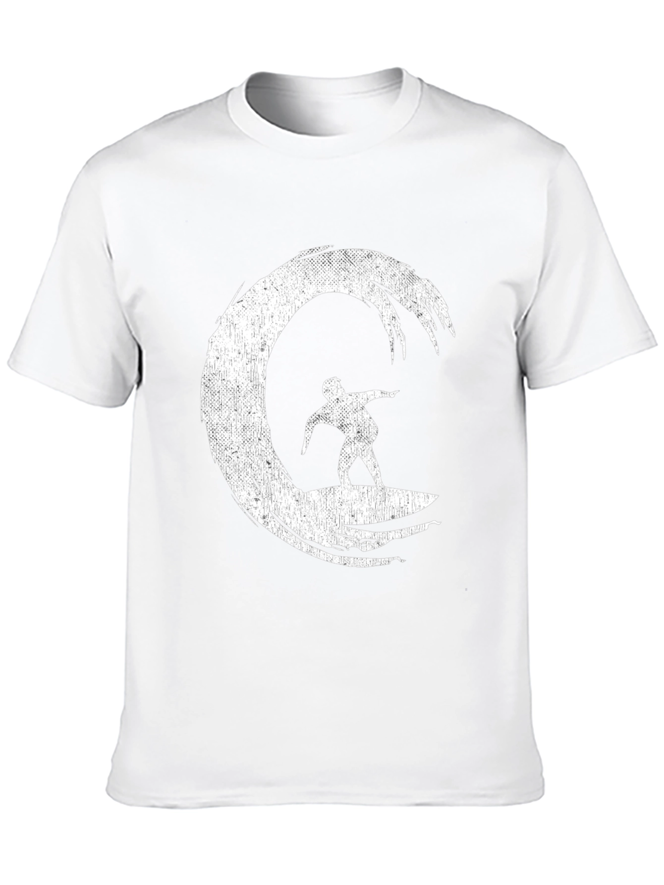 Surfer Wave Graphic Tee - Black Cotton Blend Shirt