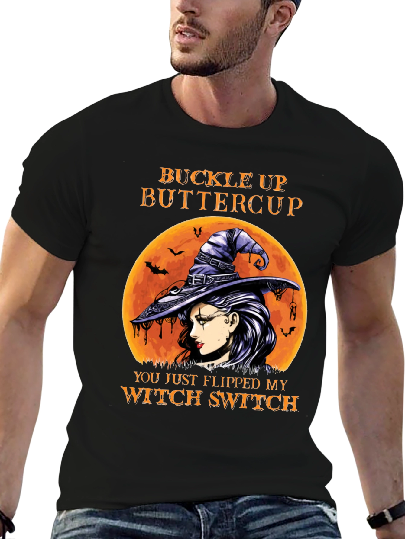 Buckle Up Buttercup Witch Graphic T-Shirt