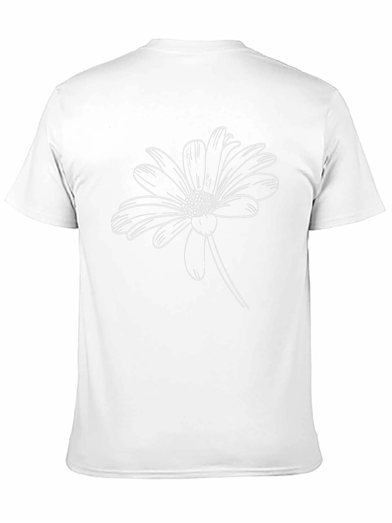 Black T-Shirt with White Daisy Graphic