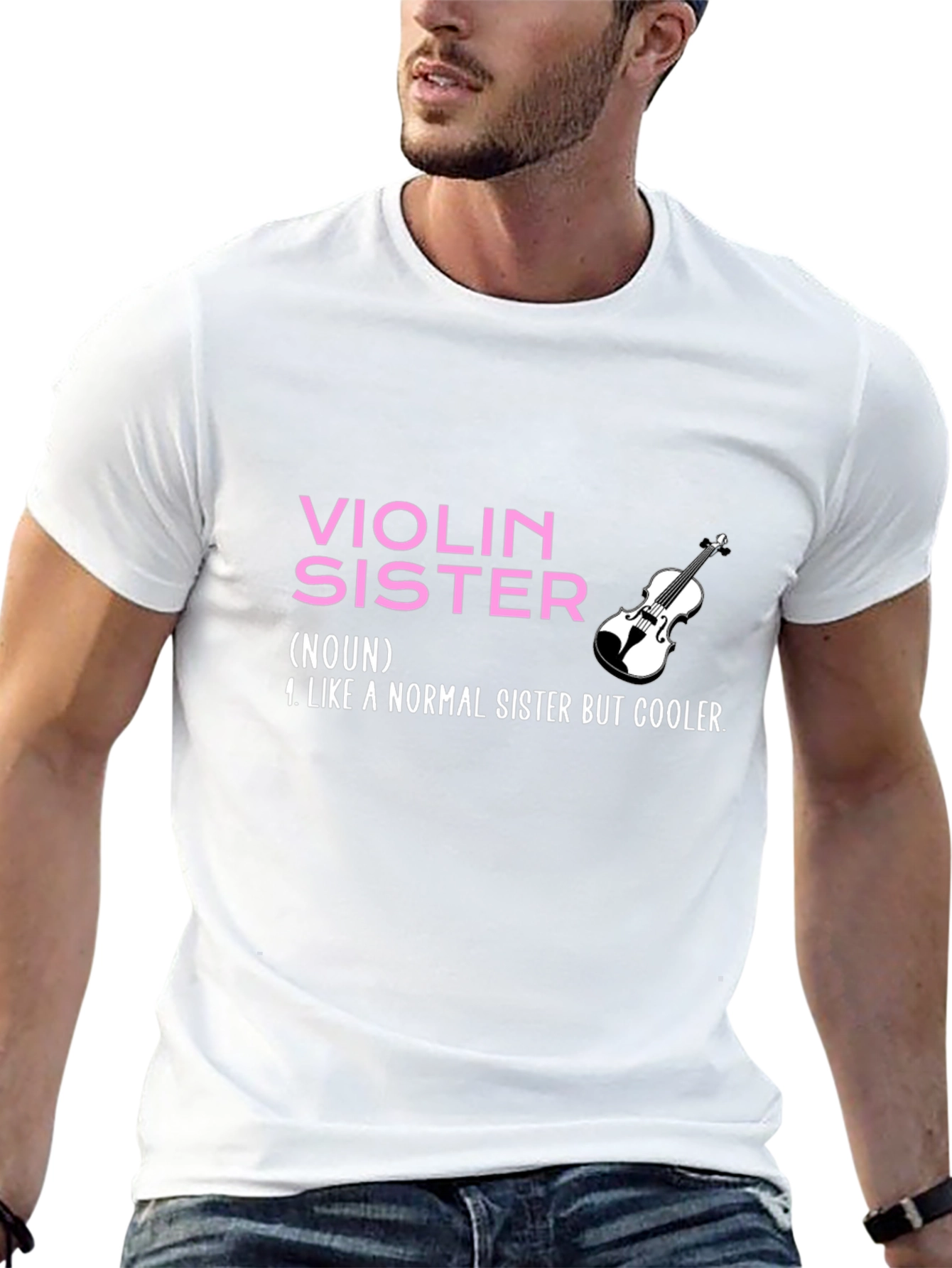 Violin Sister Graphic Tee - Musician Sister Gift